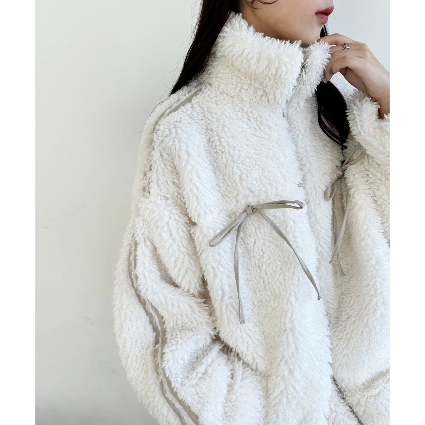 リバイバル】リボンボアブルゾン/リボン取り外し可能 | ファッション