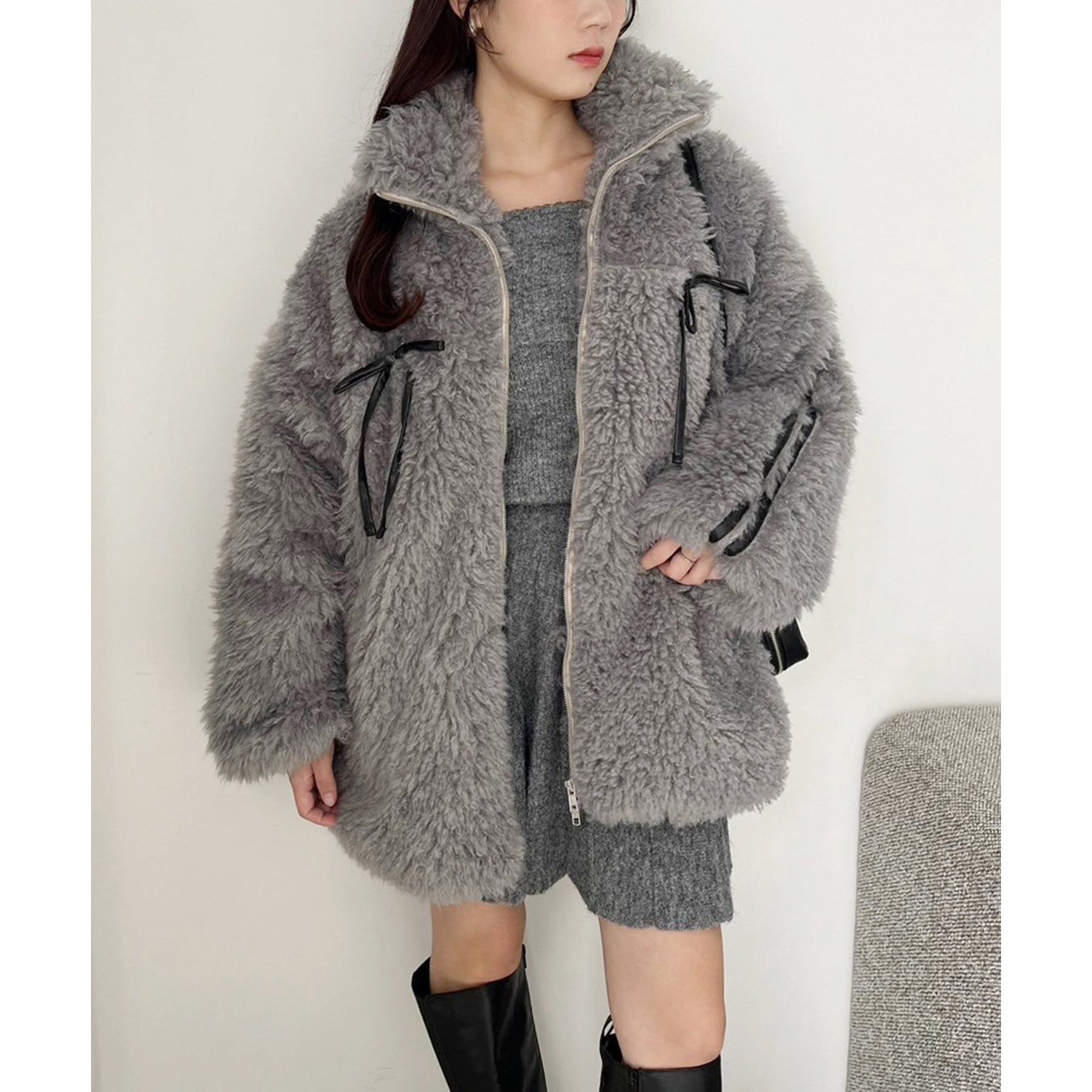 リバイバル】リボンボアブルゾン/リボン取り外し可能 | ファッション