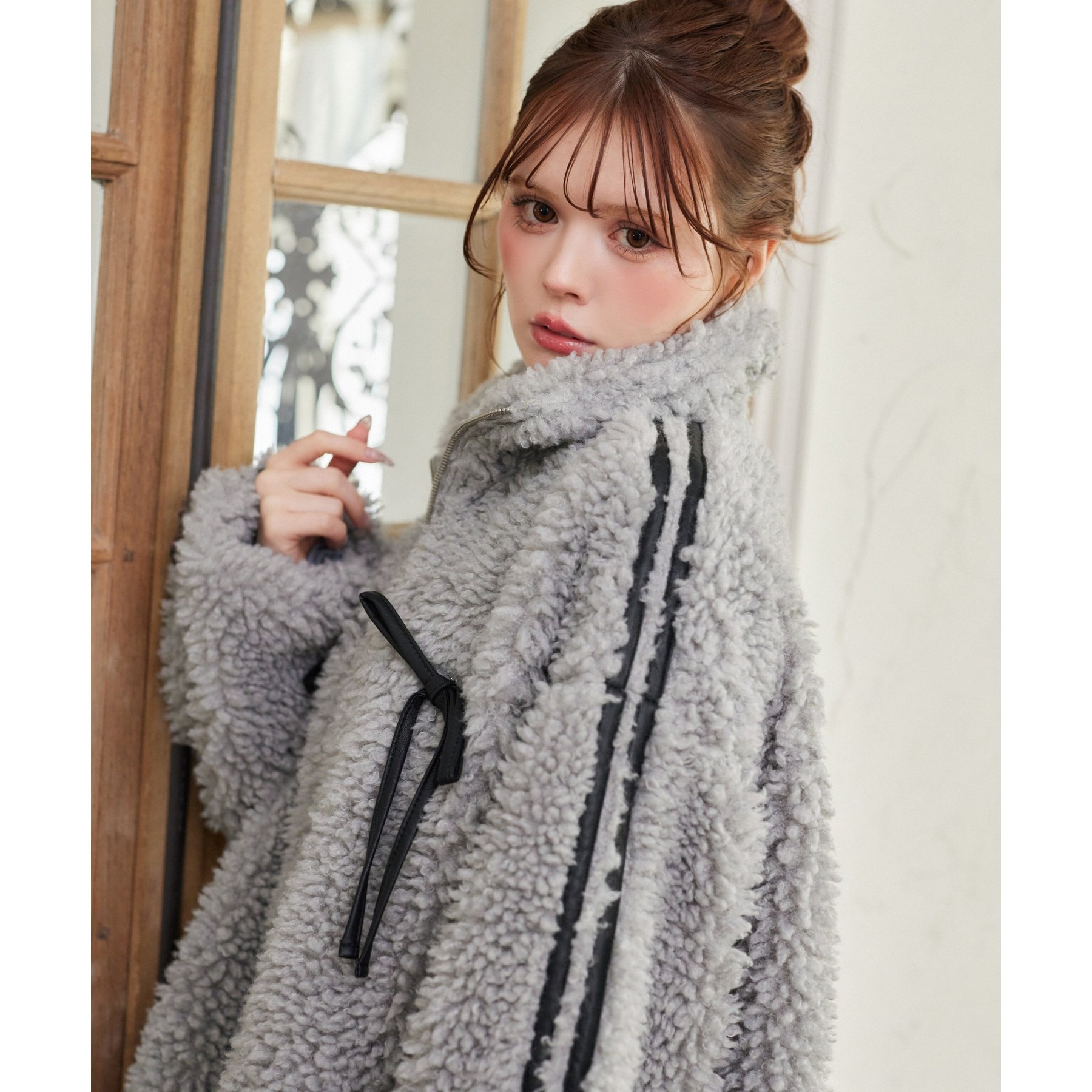 リバイバル】リボンボアブルゾン/リボン取り外し可能 | ファッション