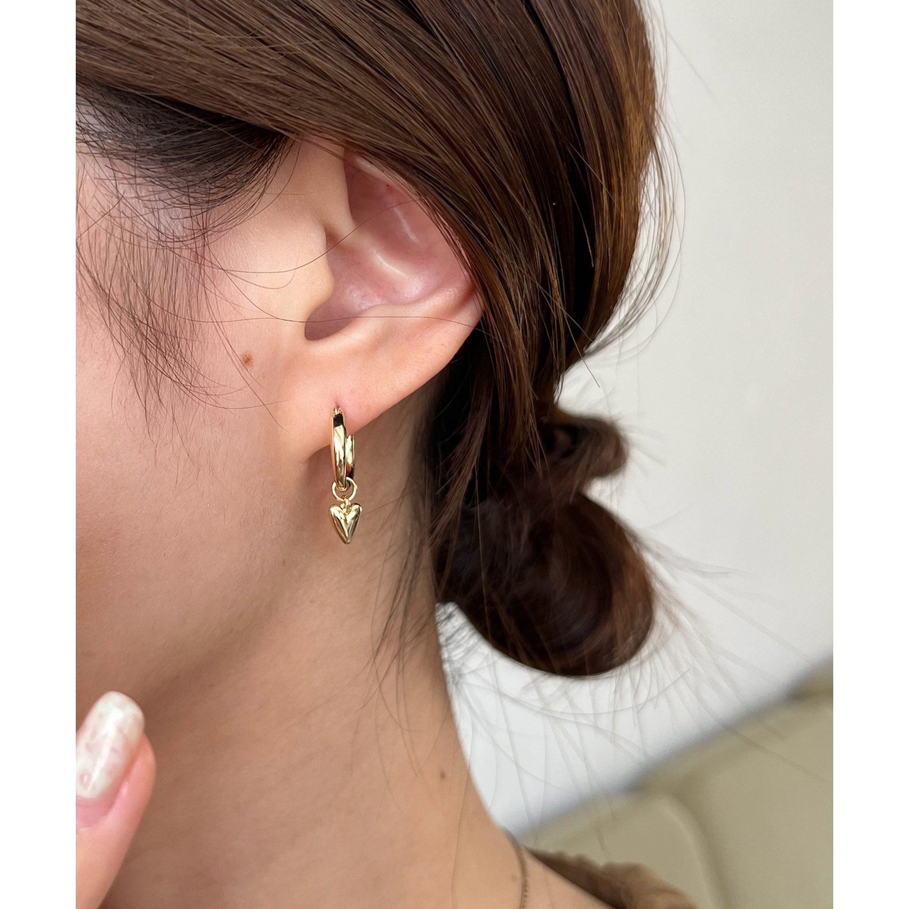 マルモ❣️サーペンティンペアルースカービング＆ラブラドのピアス　14kgf マルモ様専用❣️サーペンティンペアルースカービング＆ラブラド