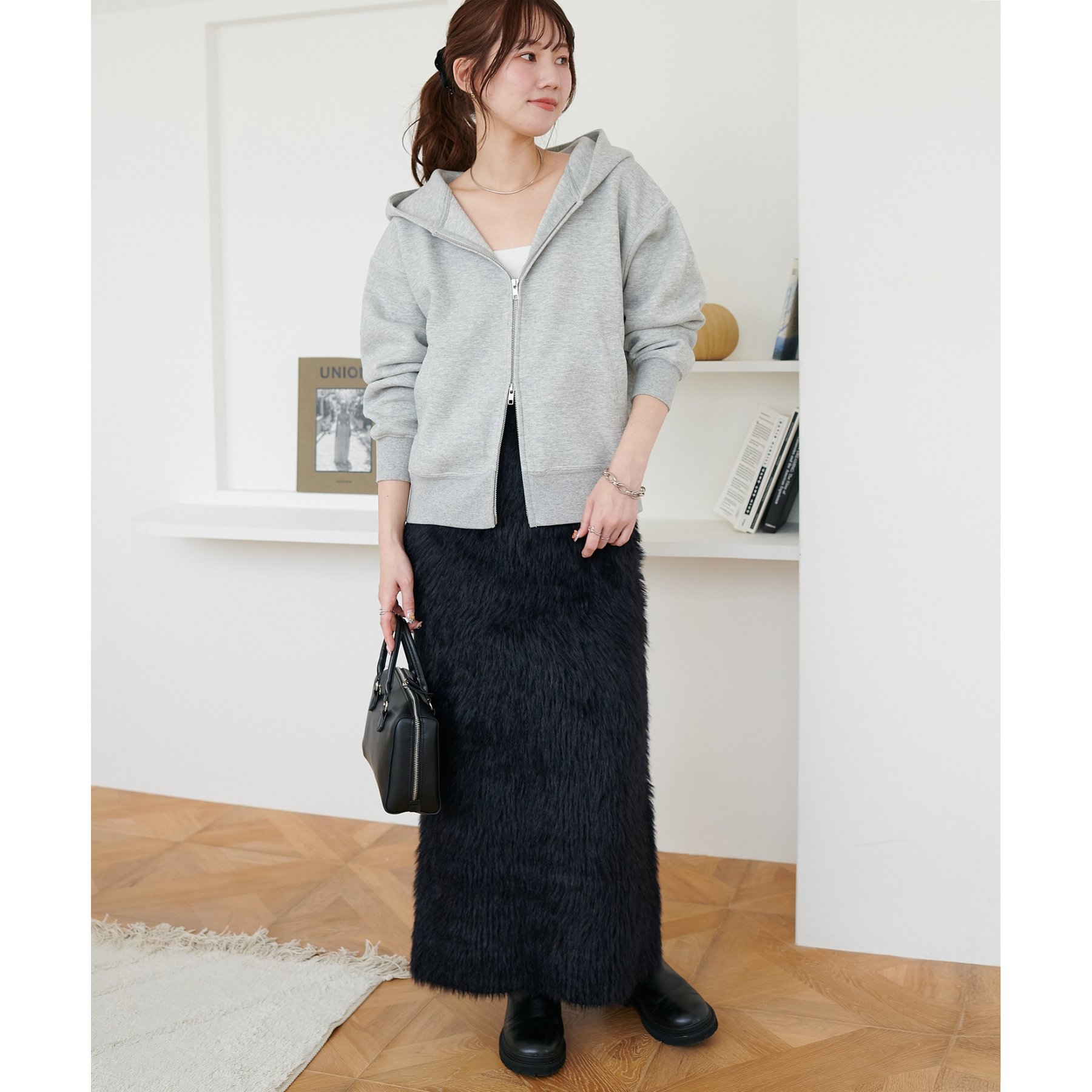 UNDERCOVER ブラックWジップパーカー2014sychocandy コットン裏起毛ジップアップパーカー | UNDERCOVER Pre Collection