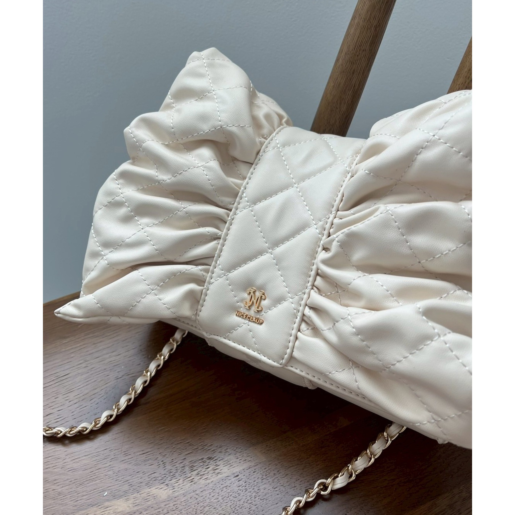 NICE CLAUPリボン付きキルティングショルダーBAG リボンキルティングショルダーバッグ | one after another NICE CLAUP