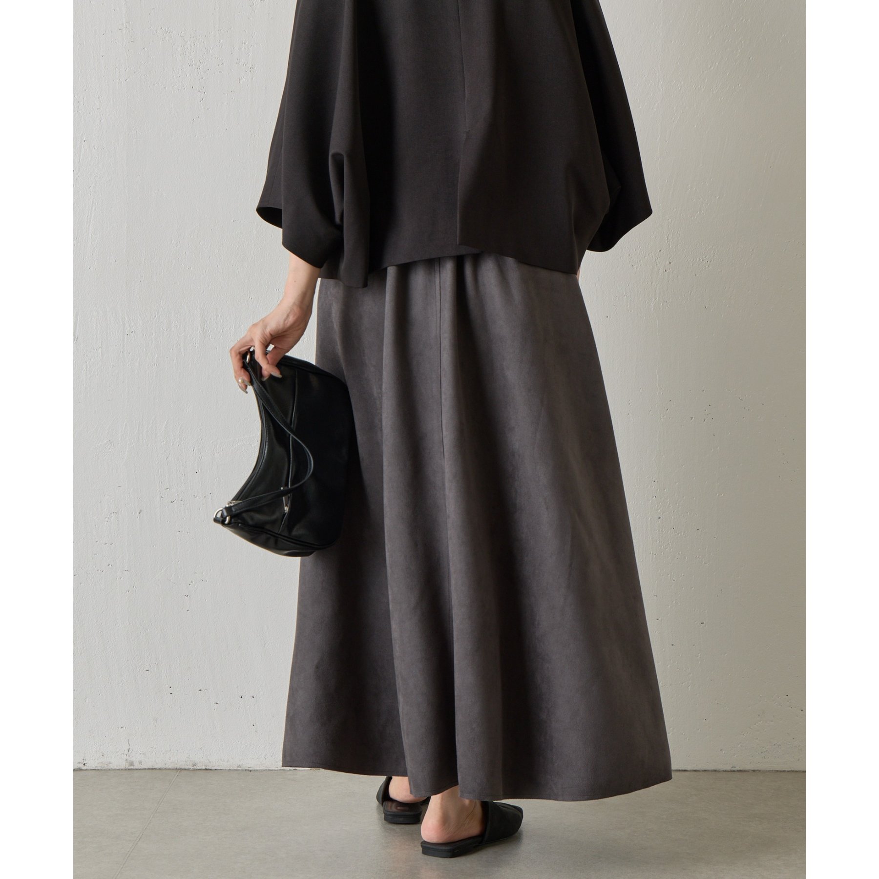 スエードポンチ切替フレアスカート | ファッション通販サイト NUGU