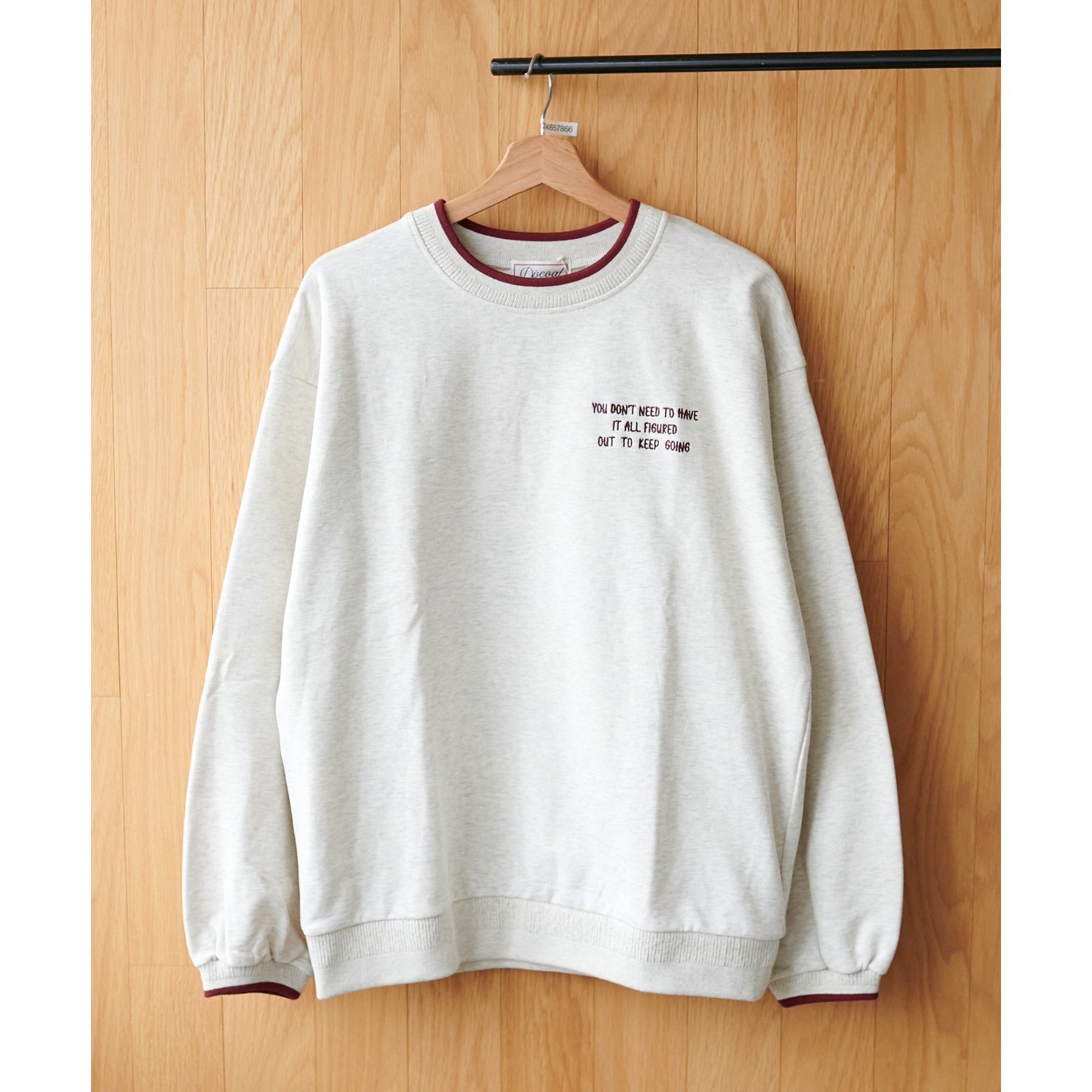 ユニセックス】ラインリブワンポイント刺繍スウェット | ファッション