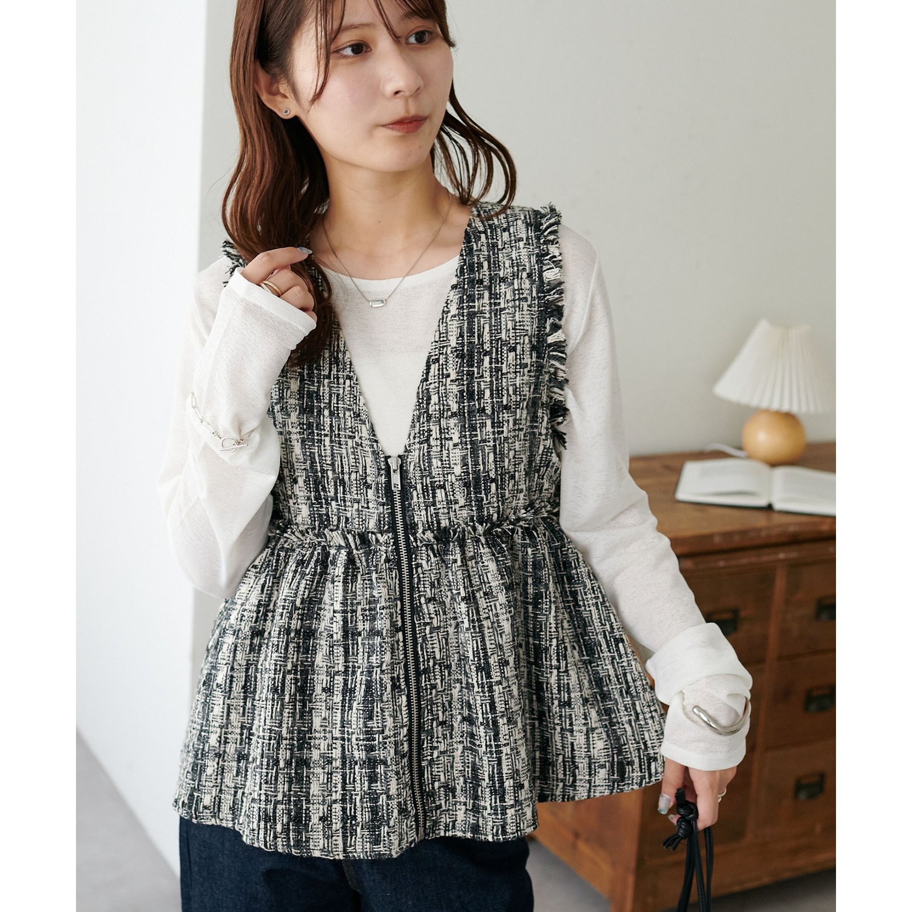 WEB限定】ペプラムZIPベスト | ファッション通販サイト NUGU