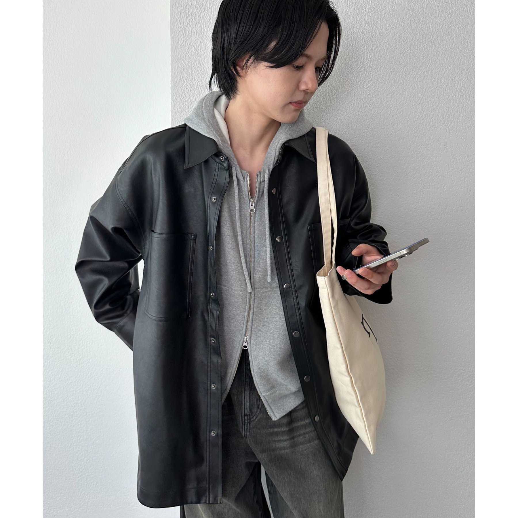 UNUSED スエードレザーシャツ unusedアンユーズドスウェードレザーシャツ