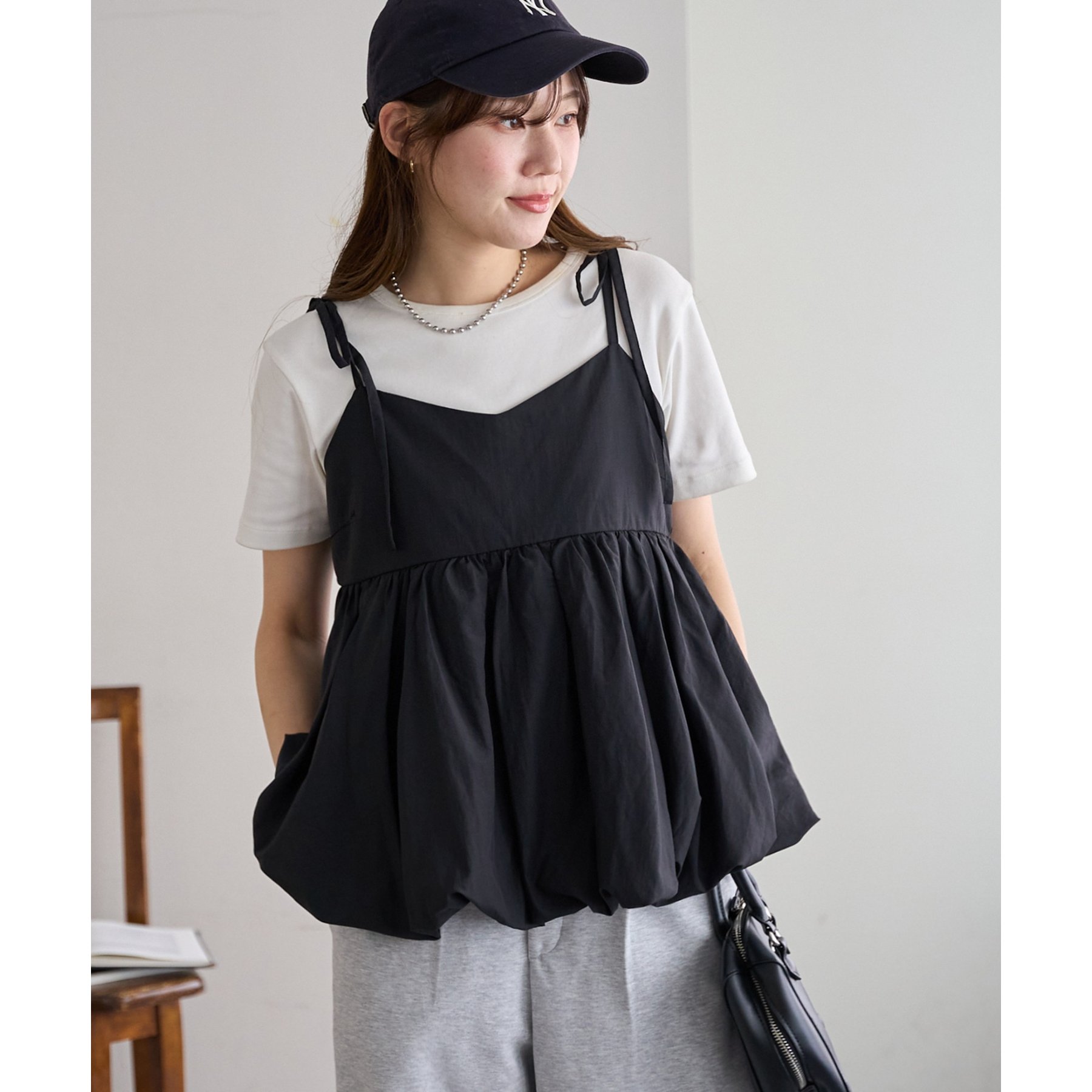 the Barnnet ザバーネット　ベロア　キャミ　チュニック　M ブラック the Barnnet ザバーネット ベロア キャミ チュニック M ブラック