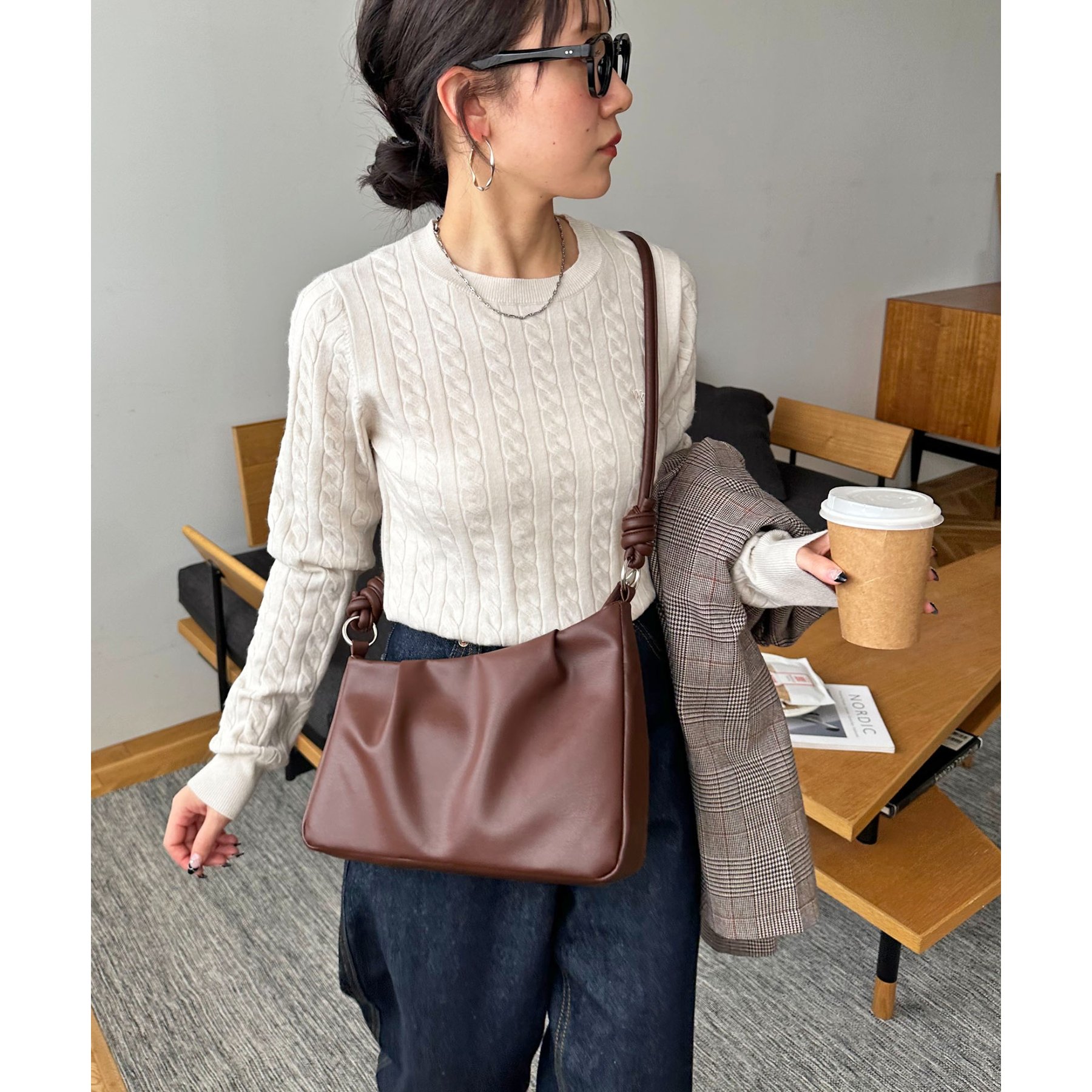 タック使い2WAYアシメショルダーバッグ | ファッション通販サイト NUGU