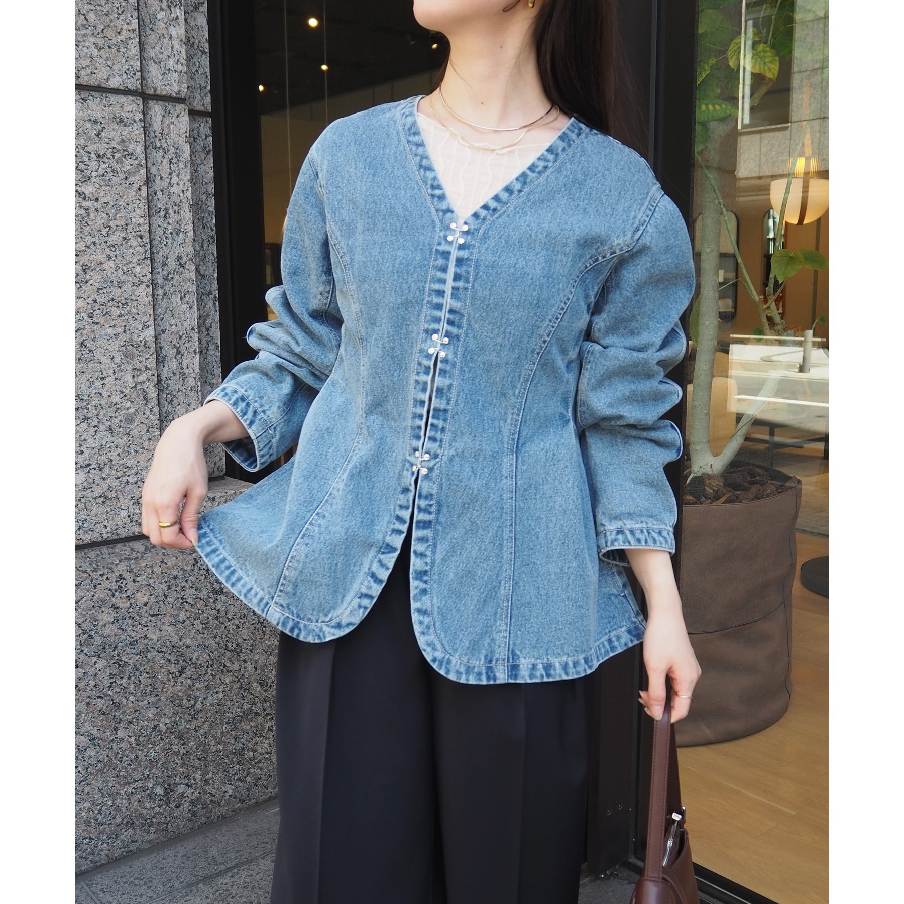 ペプラムデニムジャケット | ファッション通販サイト NUGU