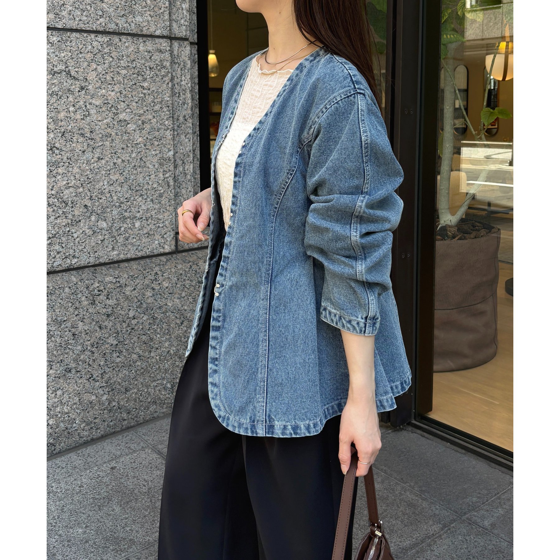 ペプラムデニムジャケット | ファッション通販サイト NUGU