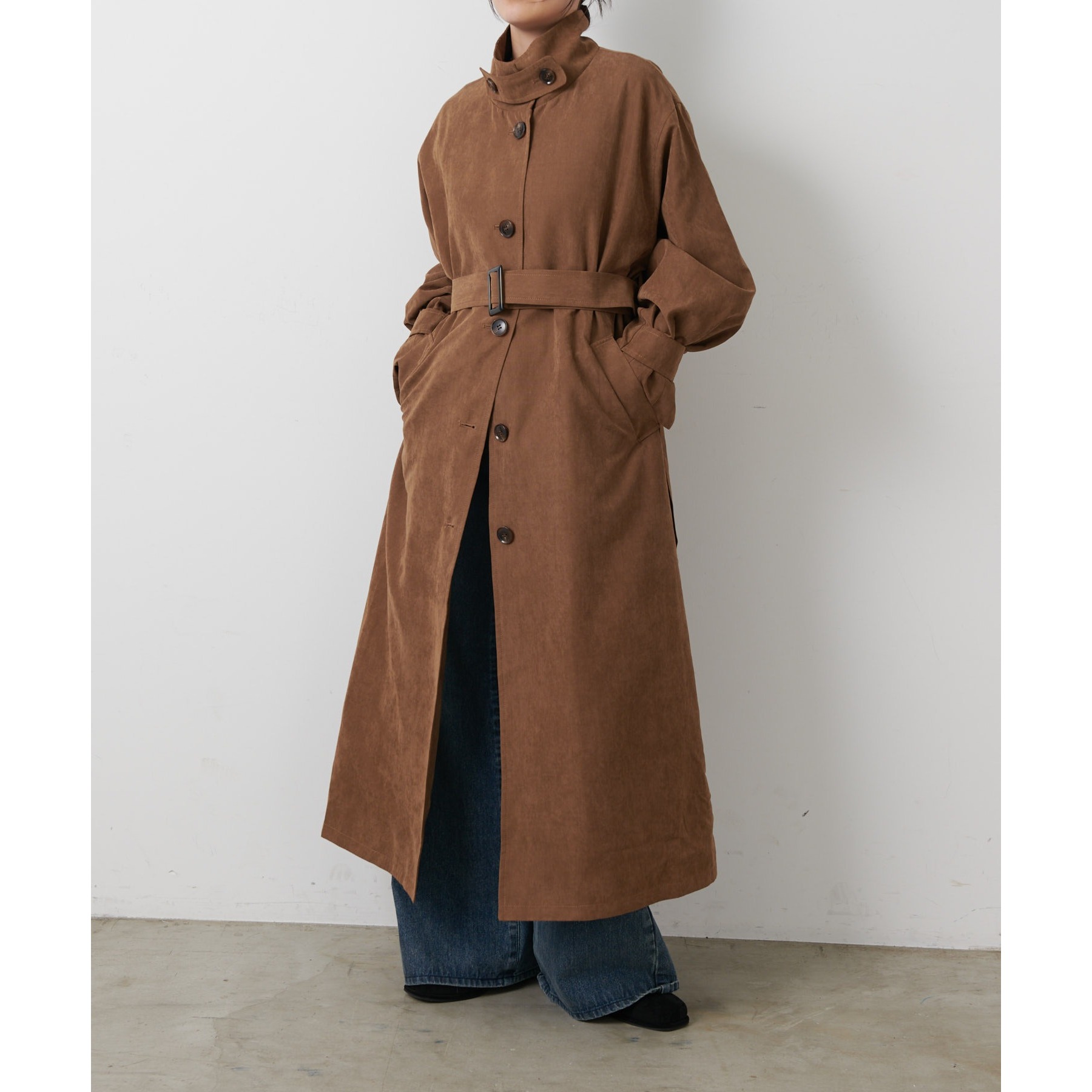 ピーチロングトレンチコート
