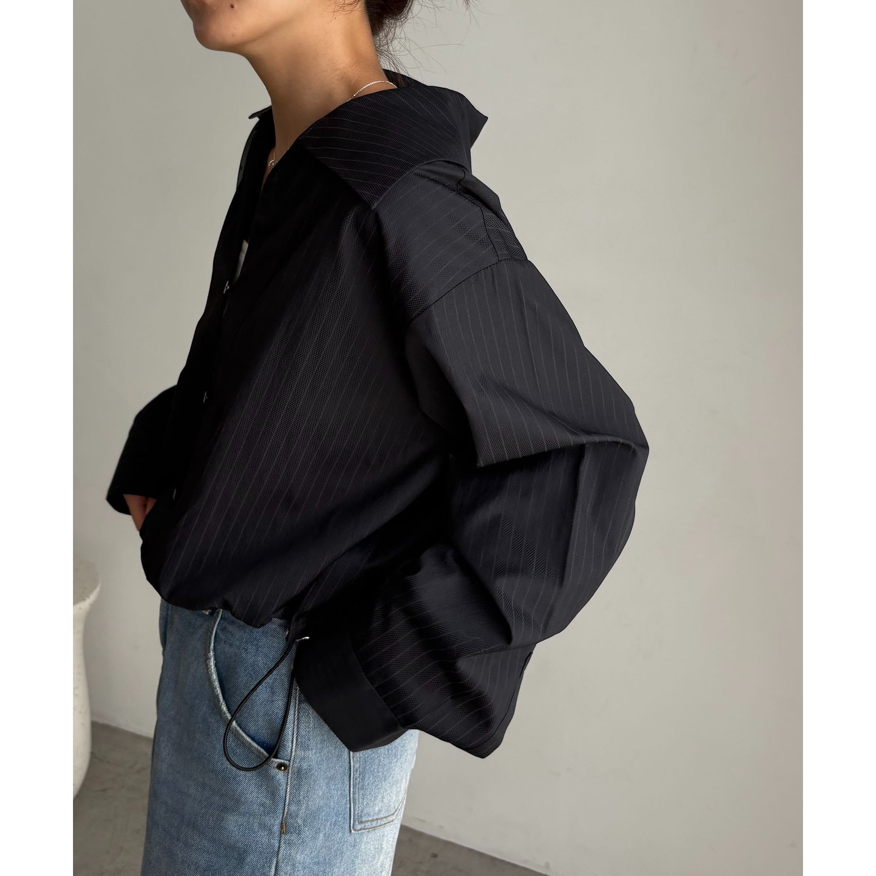 Vネックストライプショートシャツ | ファッション通販サイト NUGU