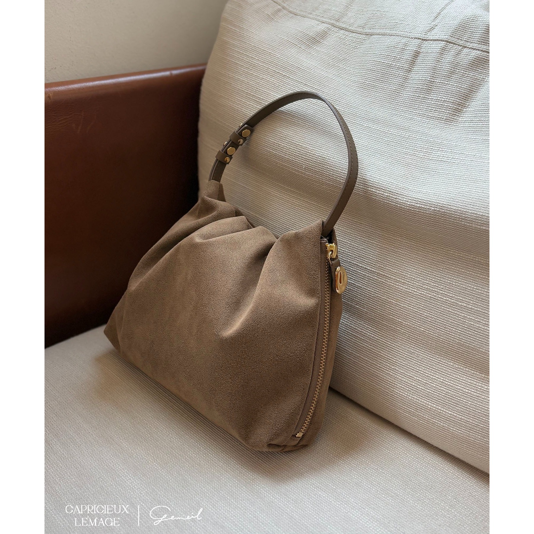 【LE'MAGE×gemeilコラボ】スエードワンハンドルバッグ