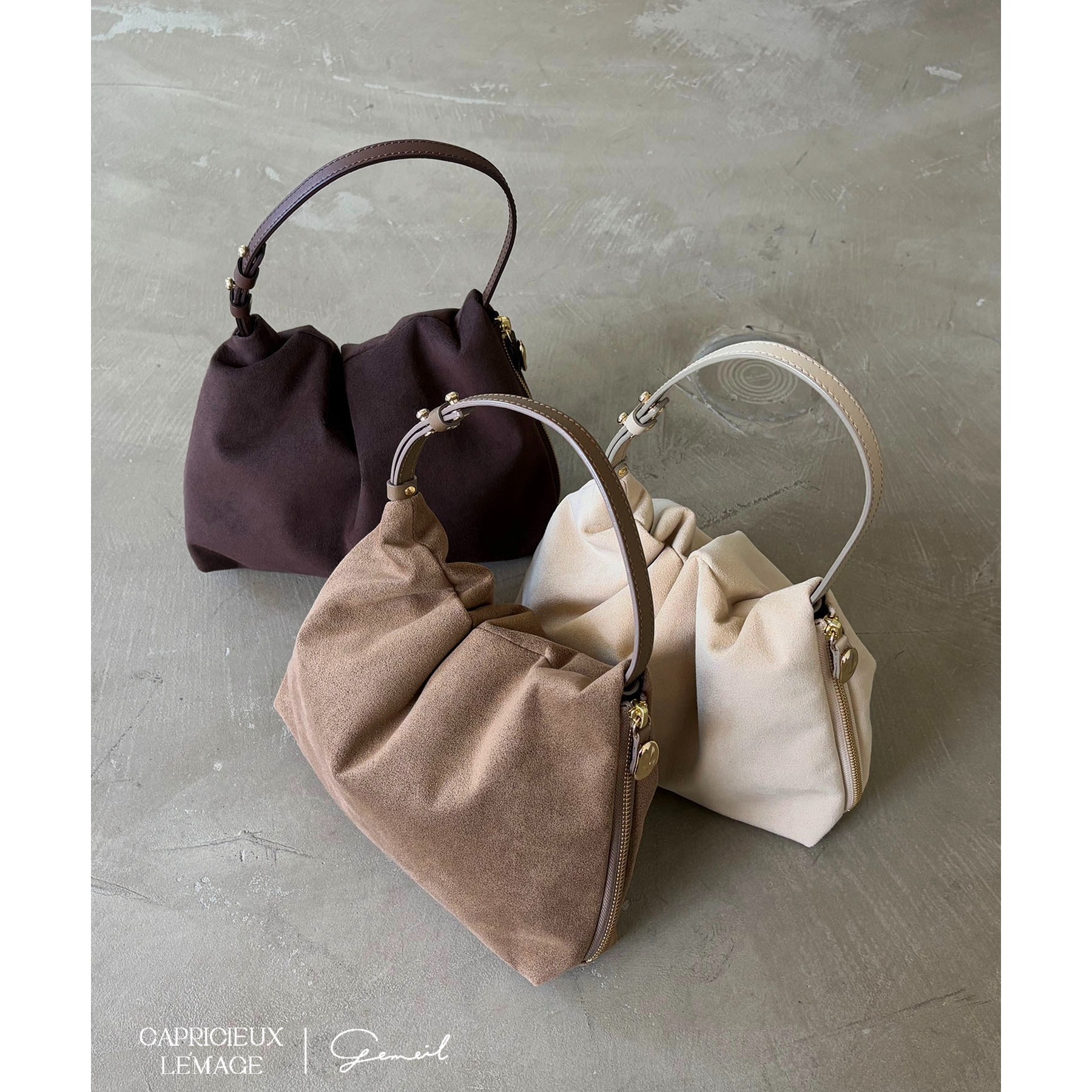 LE'MAGE×gemeilコラボ】スエードワンハンドルバッグ | ファッション