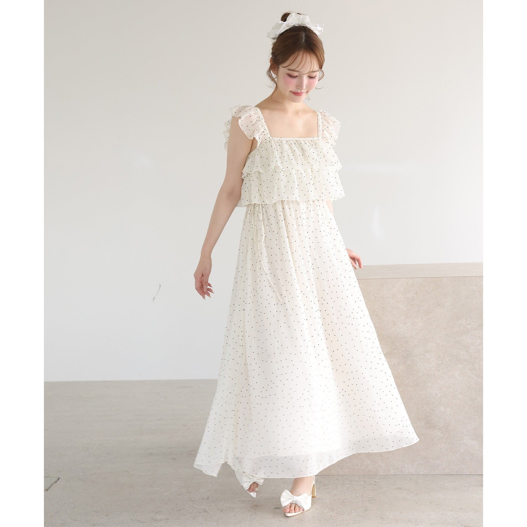 天使になれる!?】サイドリボンフリルキャミワンピ