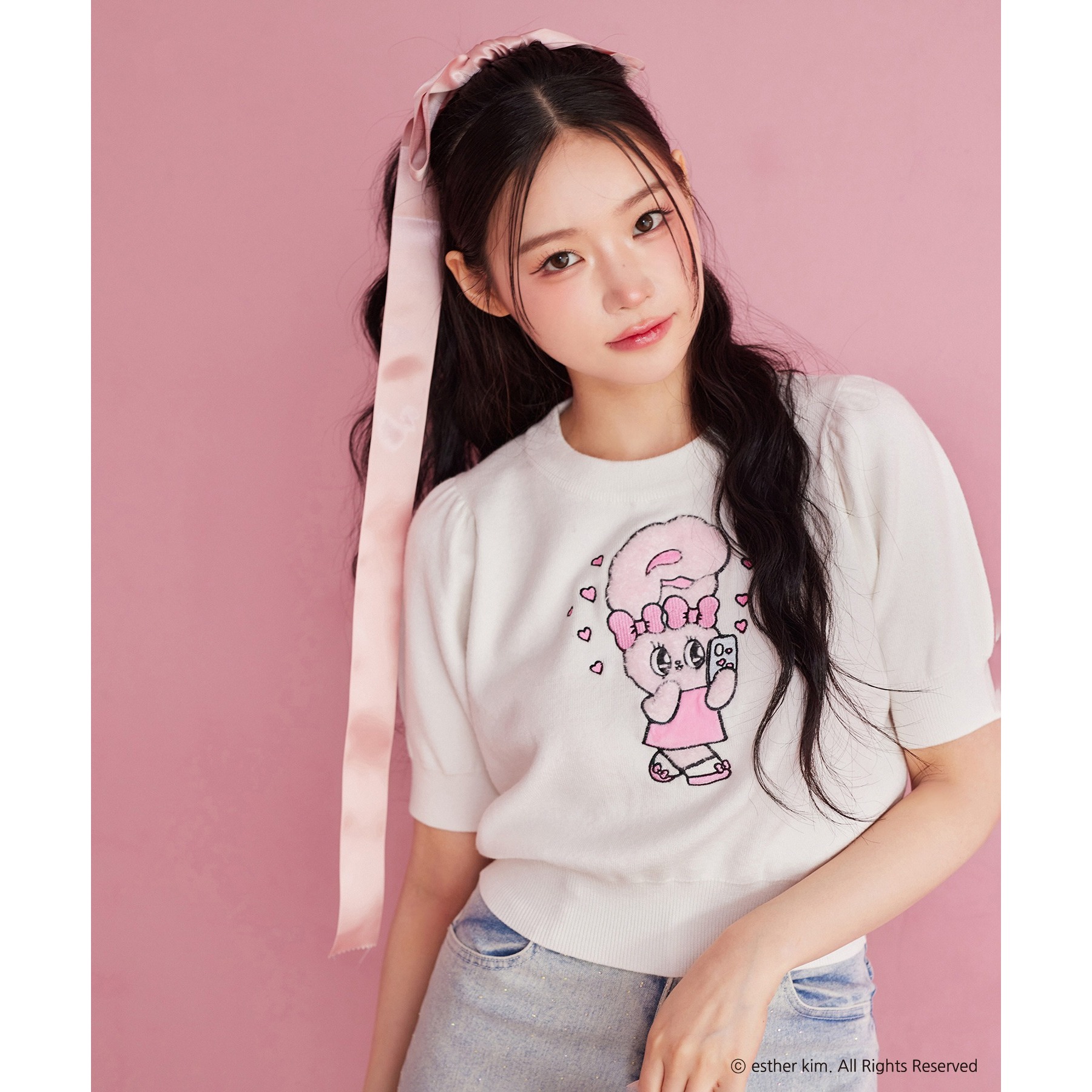 Esther Bunny コラボ】アップリケ半袖ニット | ファッション通販サイト