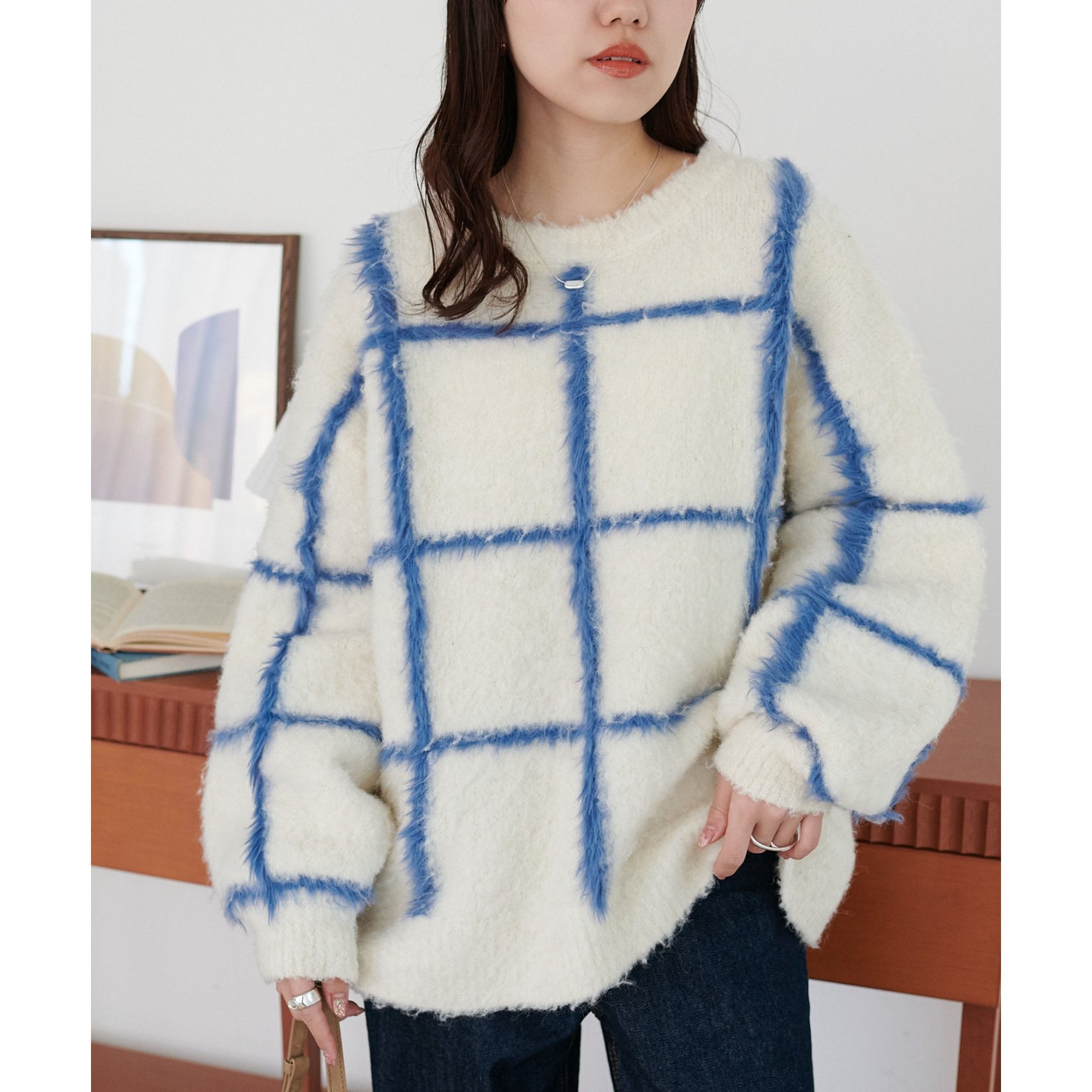 【着映え/手洗い可能】チェック柄プルオーバー《WEB限定カラーあり》