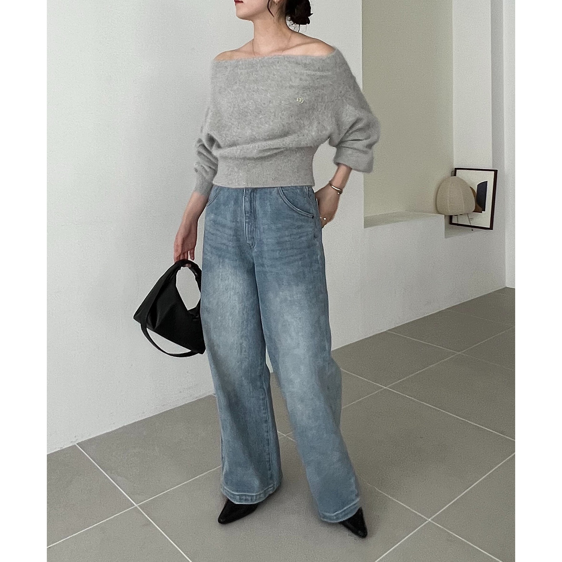 上質な着心地/全骨格細見え】〈C.L〉FOXカシミアドルマンニット