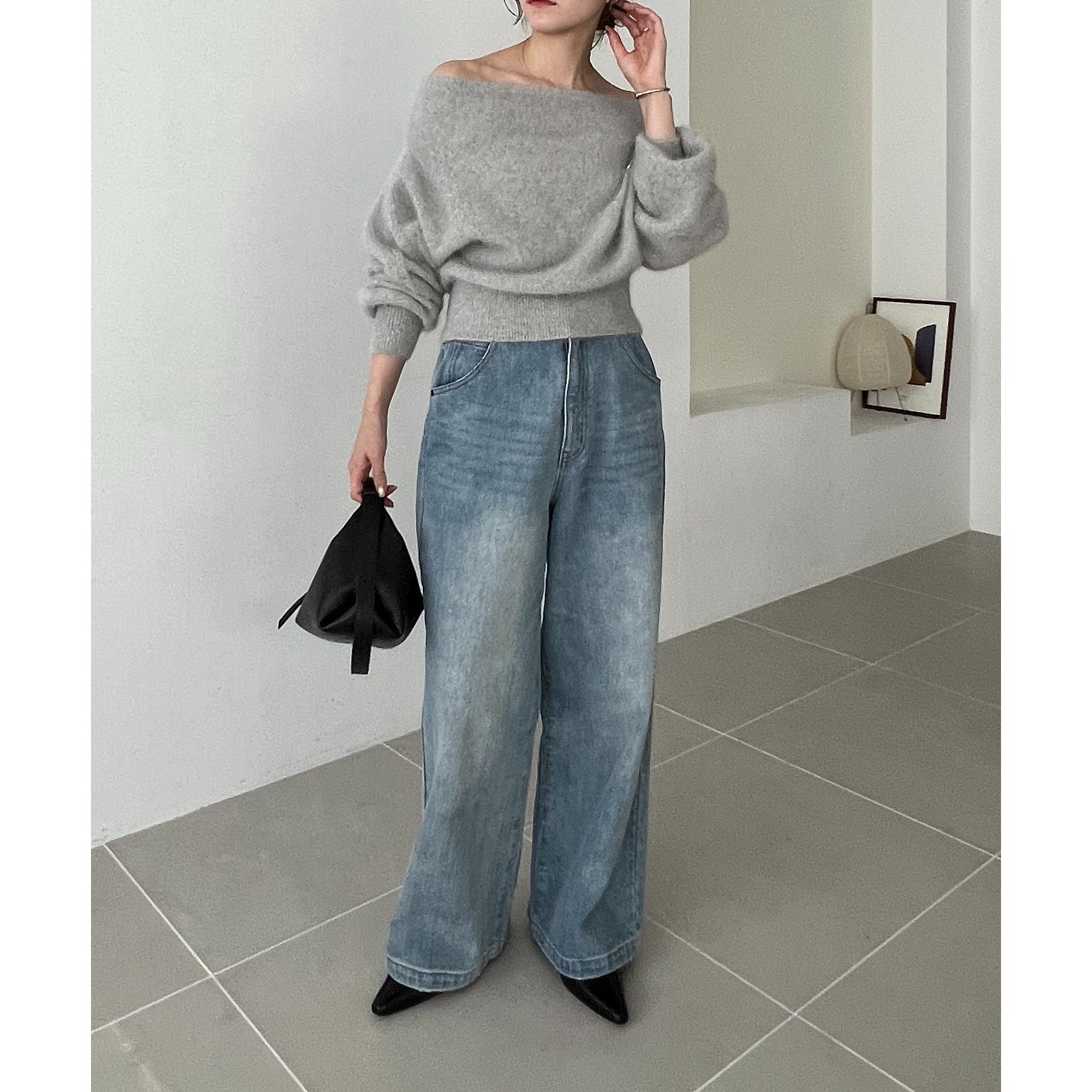 上質な着心地/全骨格細見え】〈C.L〉FOXカシミアドルマンニット