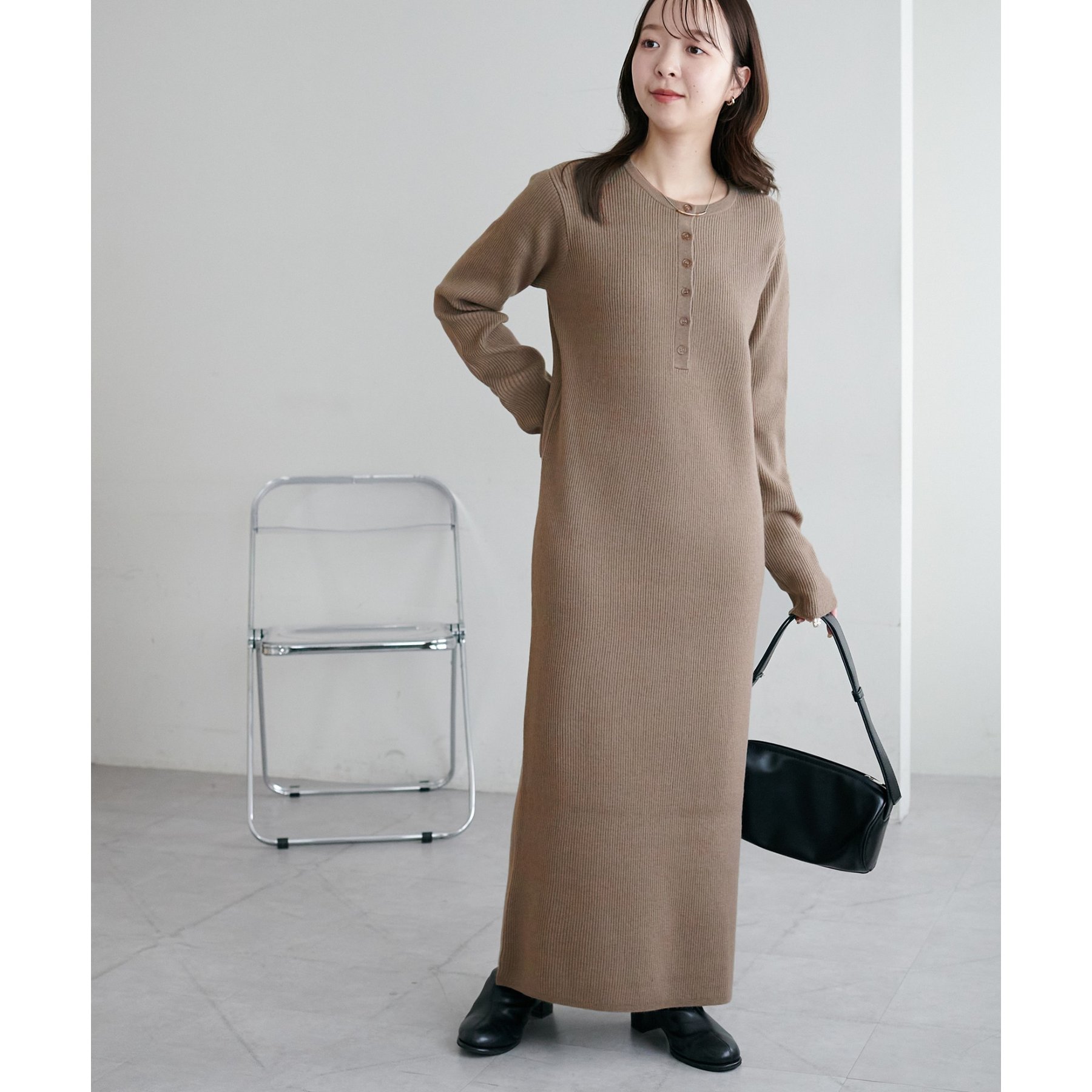 モチモチリブヘンリーワンピース《WEB限定カラーあり》 | ファッション