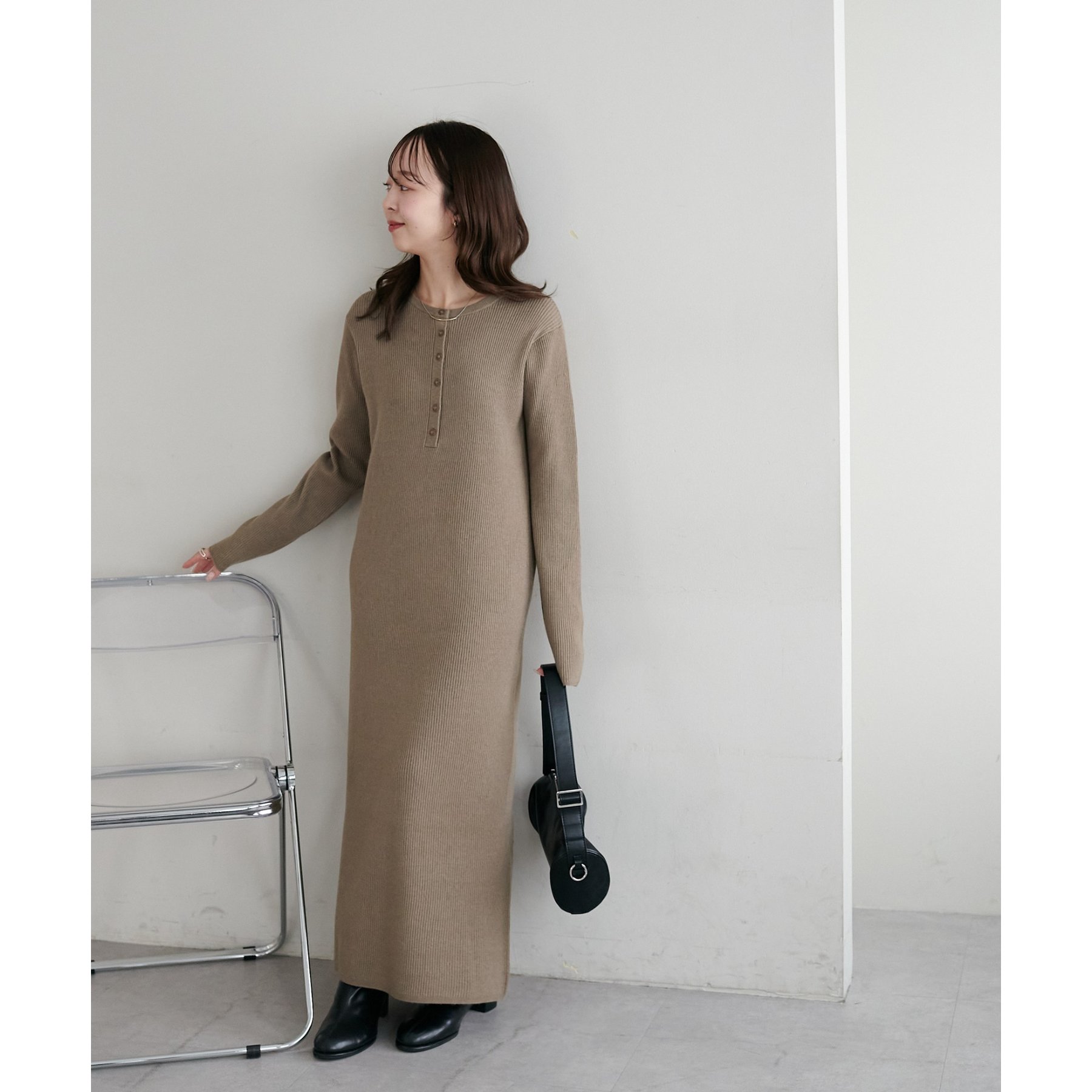 モチモチリブヘンリーワンピース《WEB限定カラーあり》 | ファッション