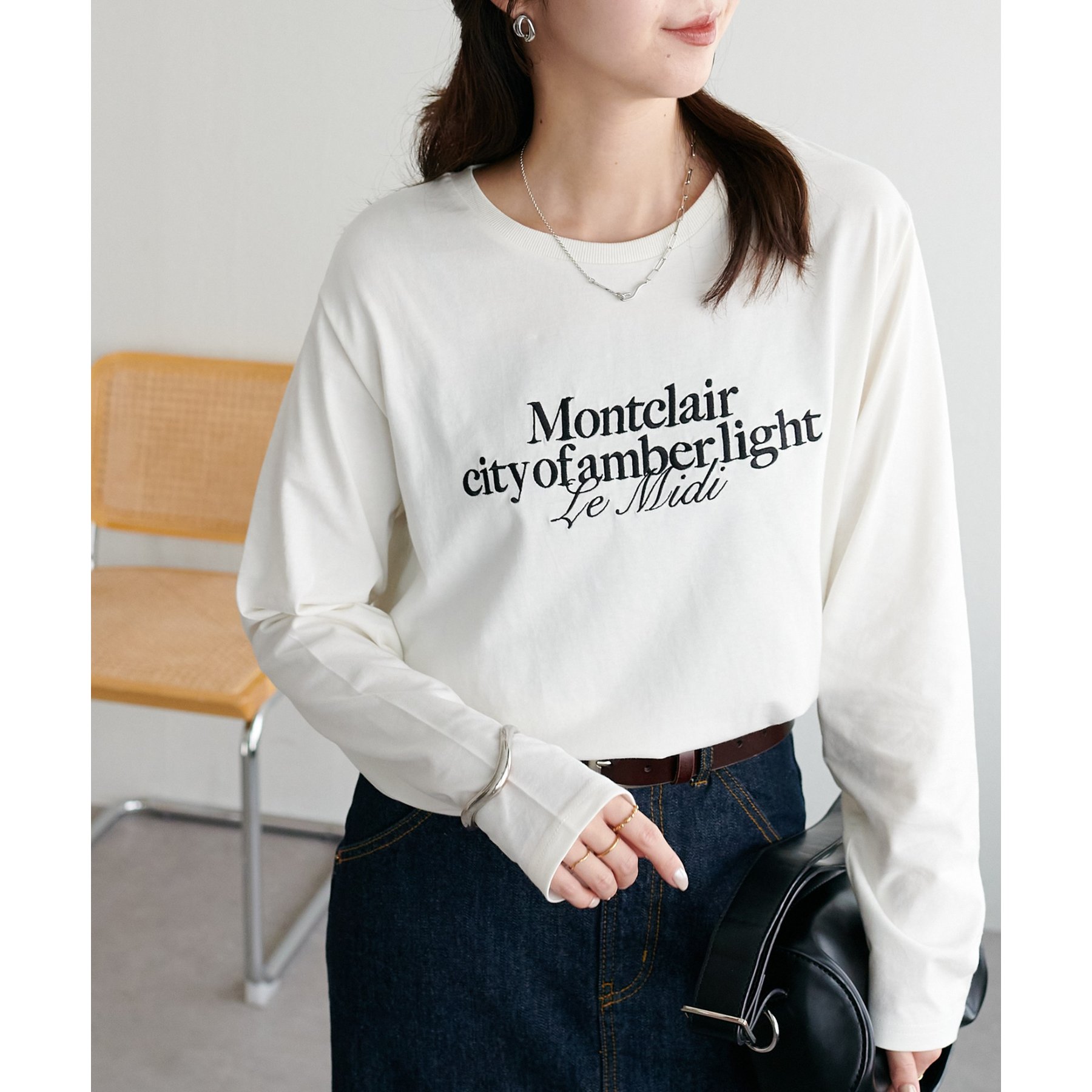 シルケットロゴ刺繍ロンT | ファッション通販サイト NUGU