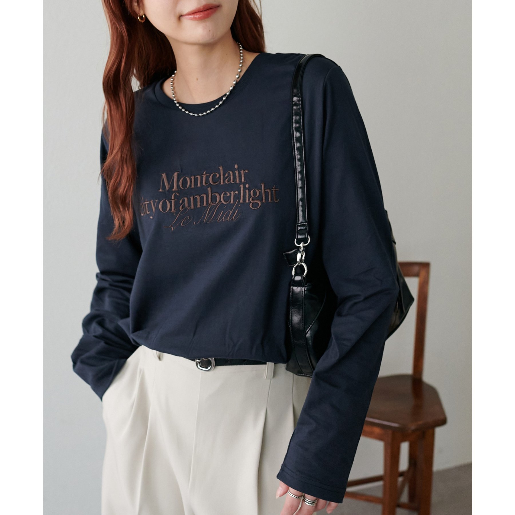 シルケットロゴ刺繍ロンT | ファッション通販サイト NUGU