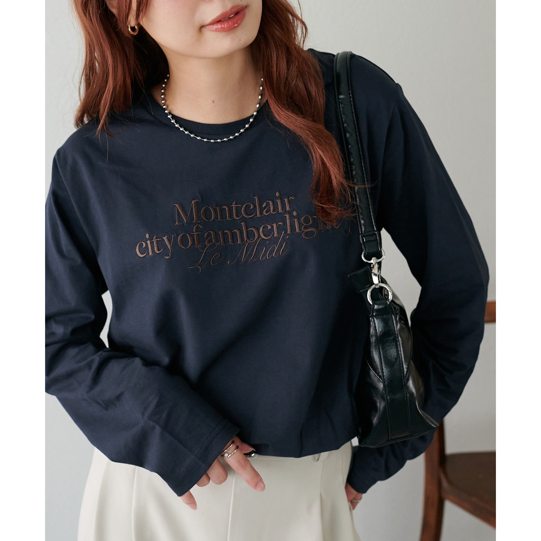 シルケットロゴ刺繍ロンT | ファッション通販サイト NUGU