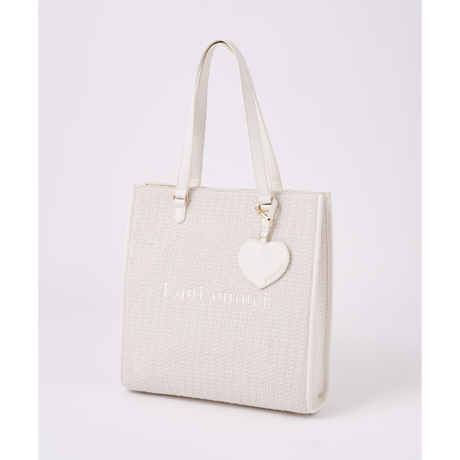 LouLoumei】／ハートチャーム付きトートバッグ／自立可能
