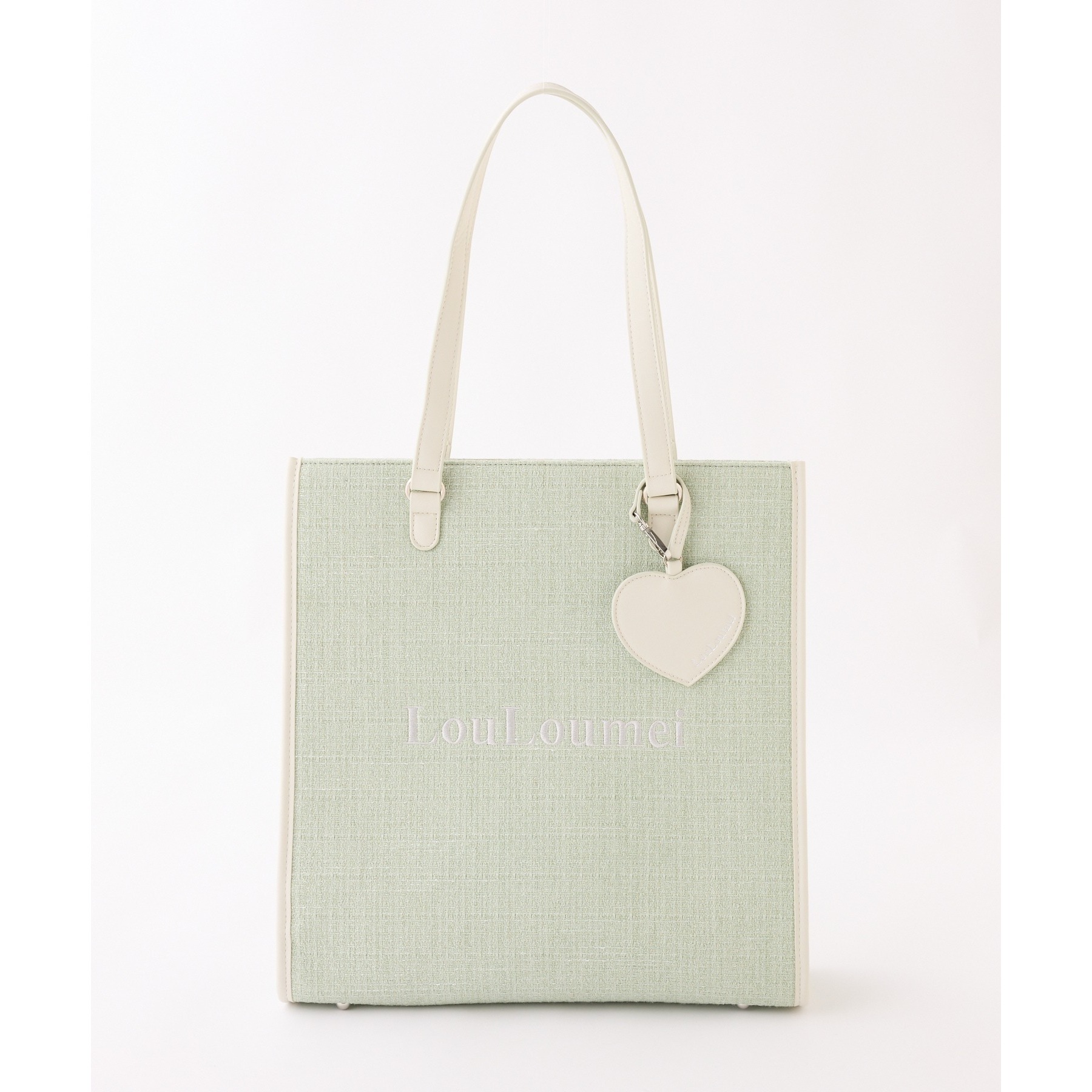 LouLoumei】／ハートチャーム付きトートバッグ／自立可能