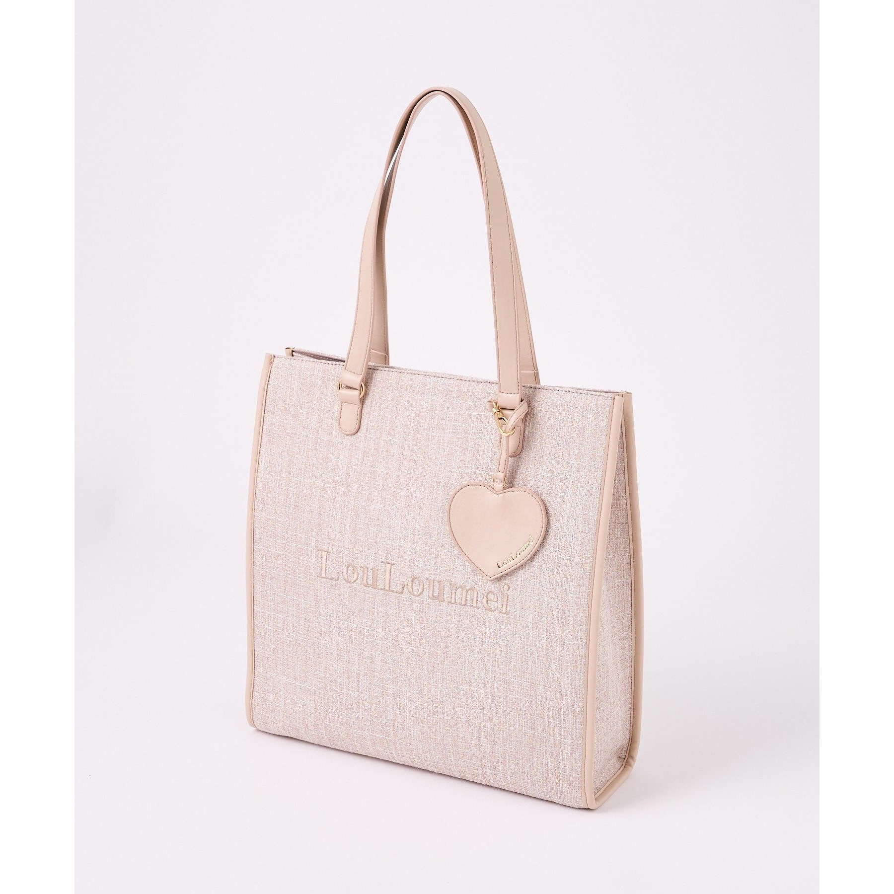 LouLoumei】／ハートチャーム付きトートバッグ／自立可能
