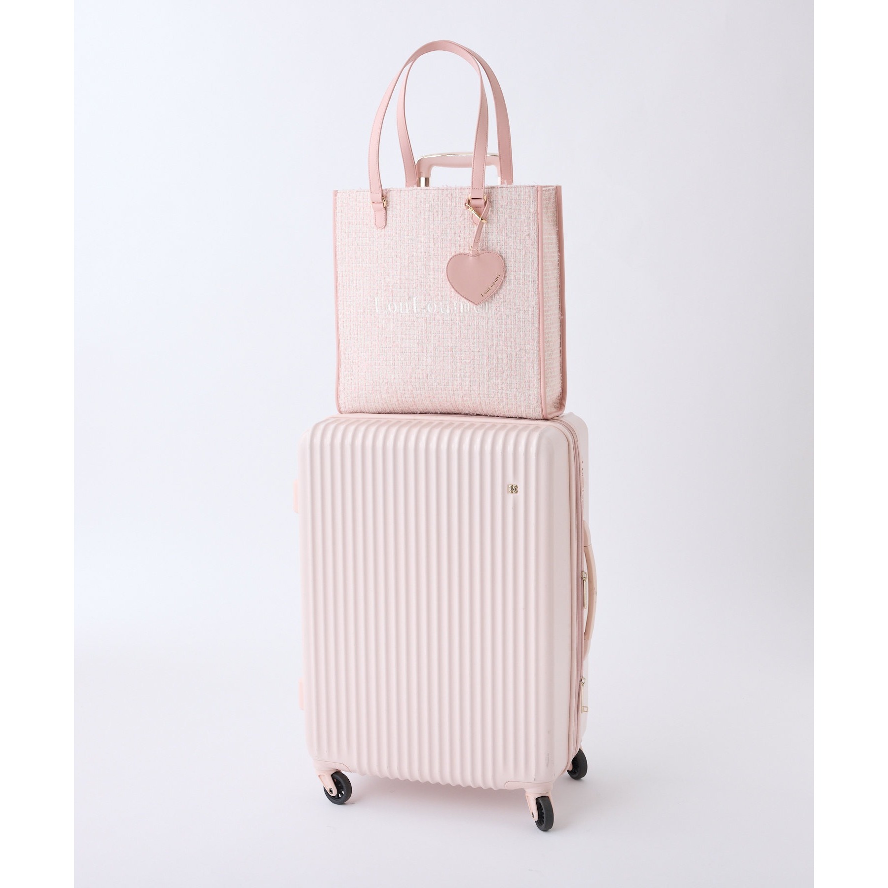 LouLoumei】／ハートチャーム付きトートバッグ／自立可能