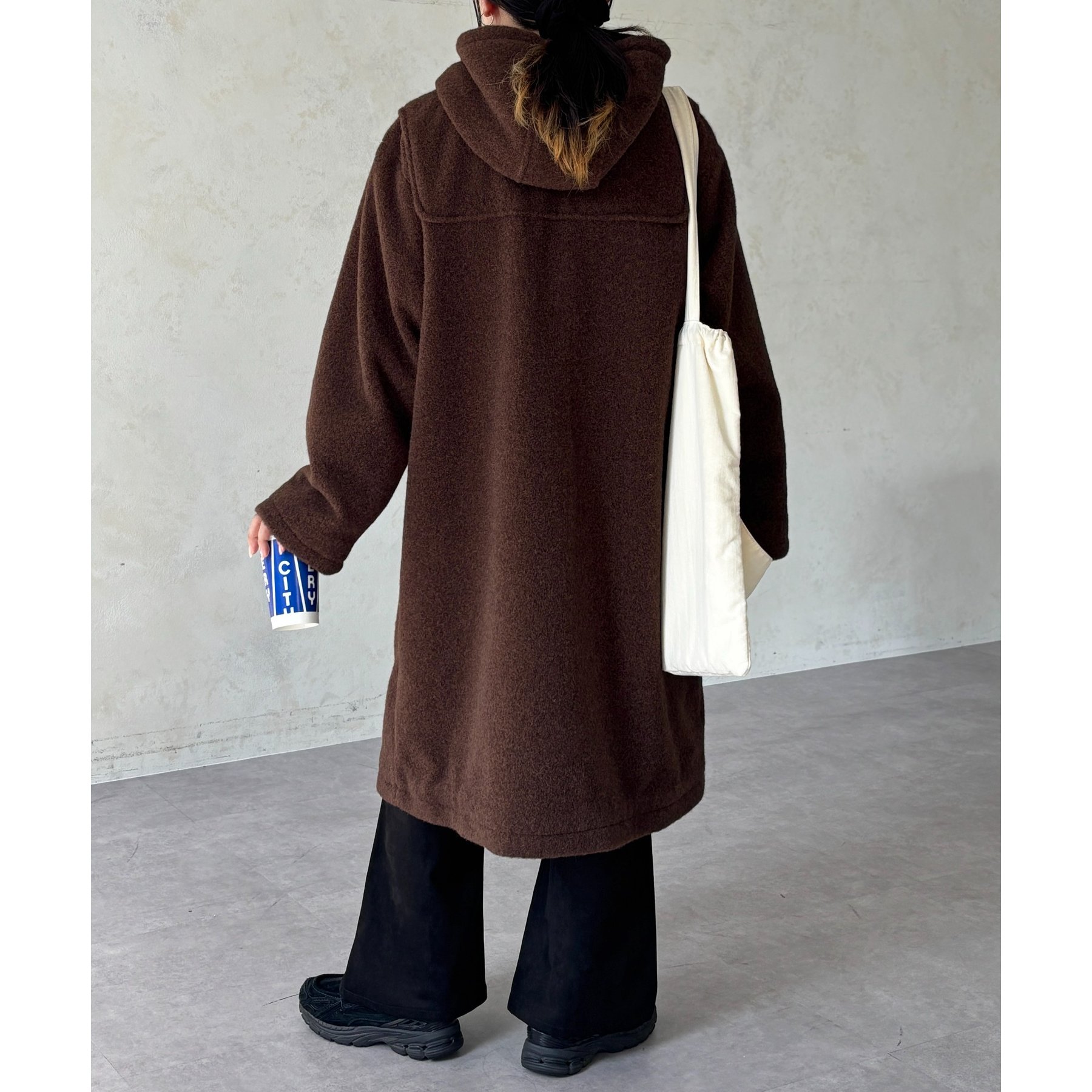バーガンディ コーデュロイ ダッフルコート INVERTERE（インバーティア）LONG LENGTH DUFFLE COAT（ロング