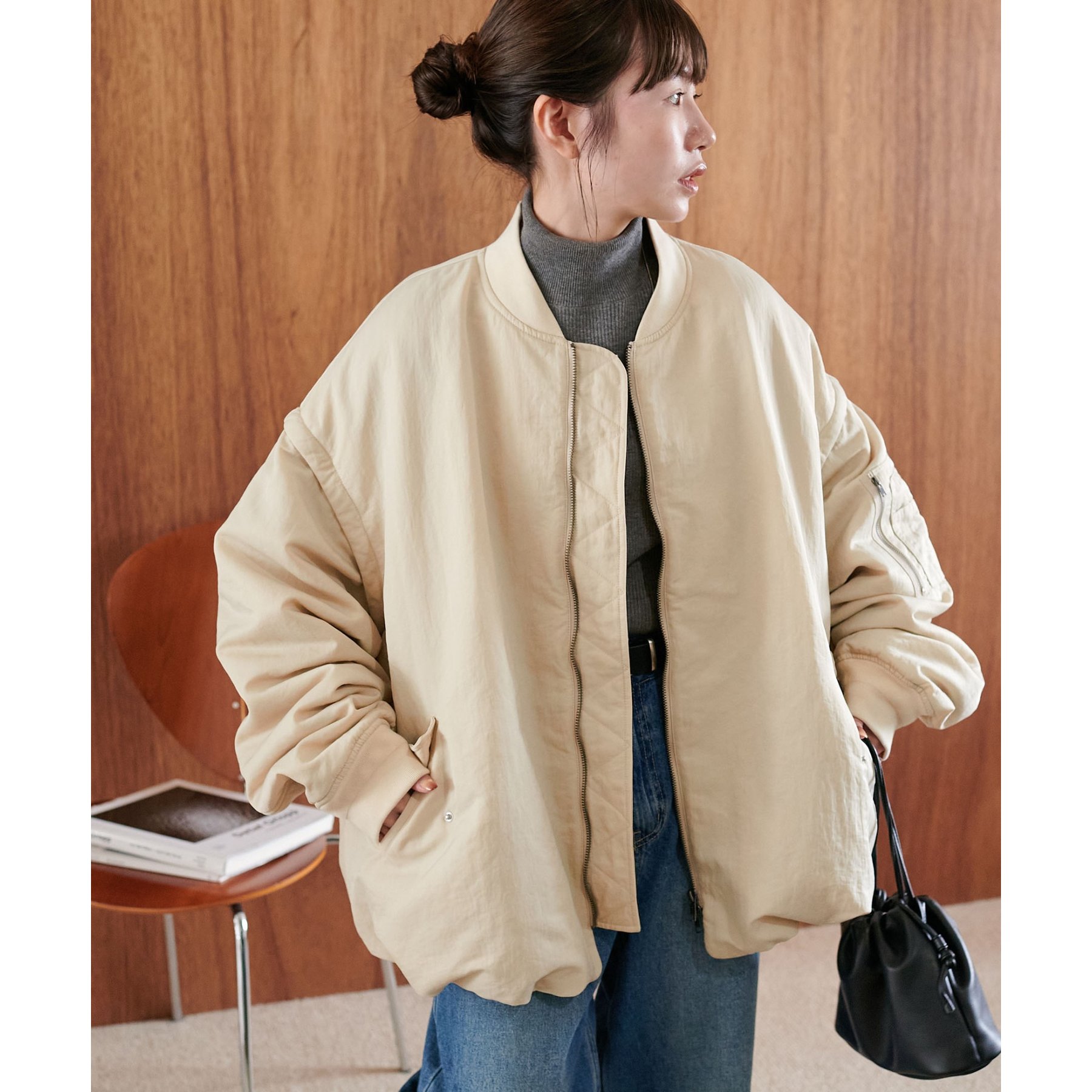 ユニセックス】デタッチャブル2WAYメモリーボンバージャケット