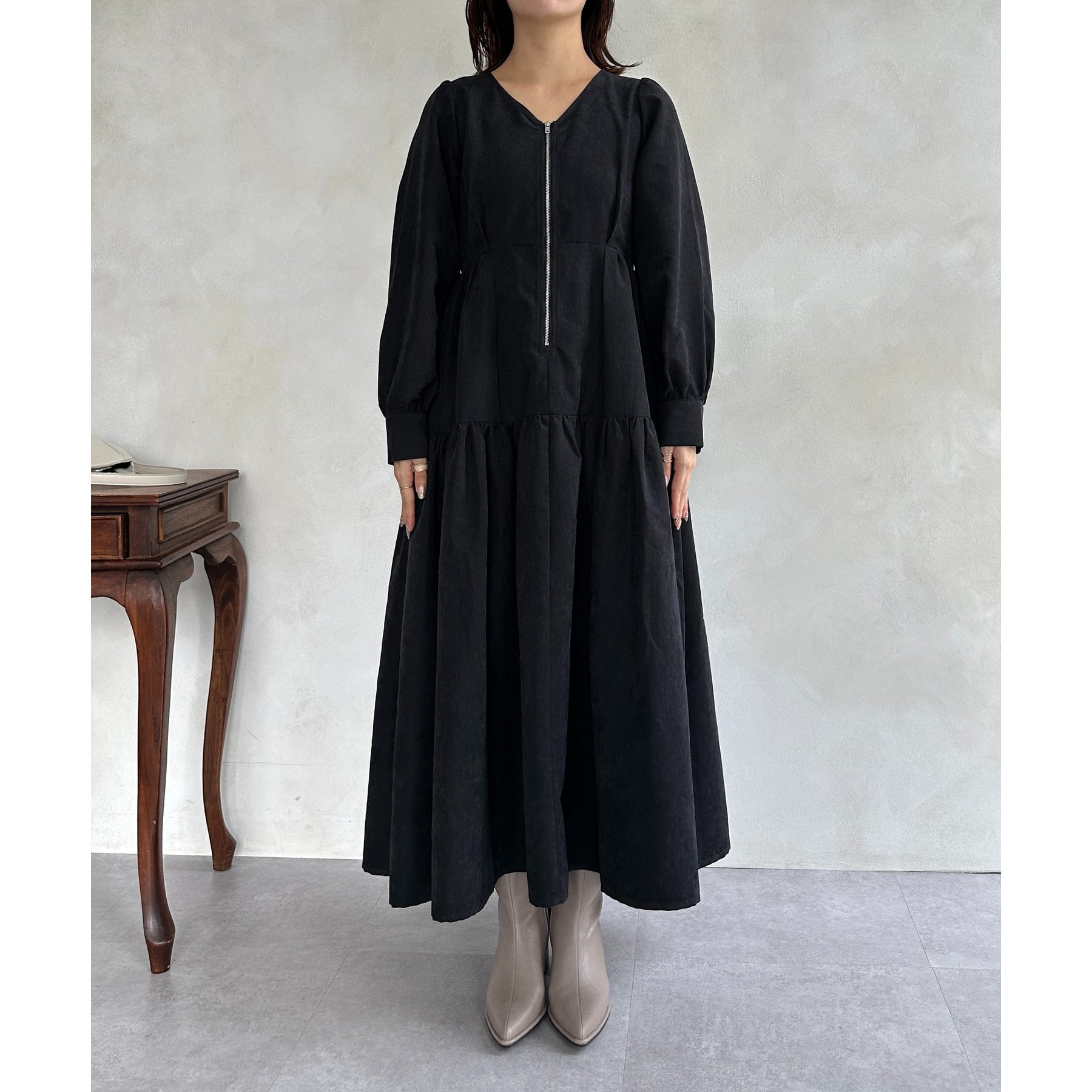 フロントジップティアードワンピース | ファッション通販サイト NUGU
