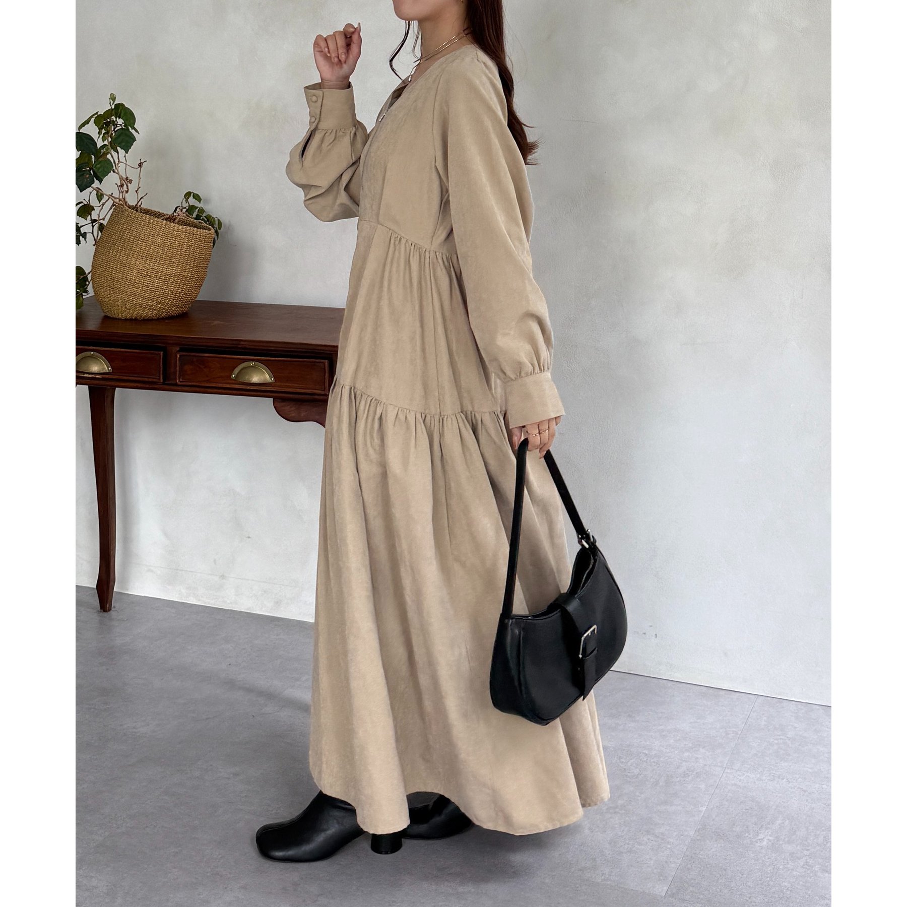 フロントジップティアードワンピース | ファッション通販サイト NUGU