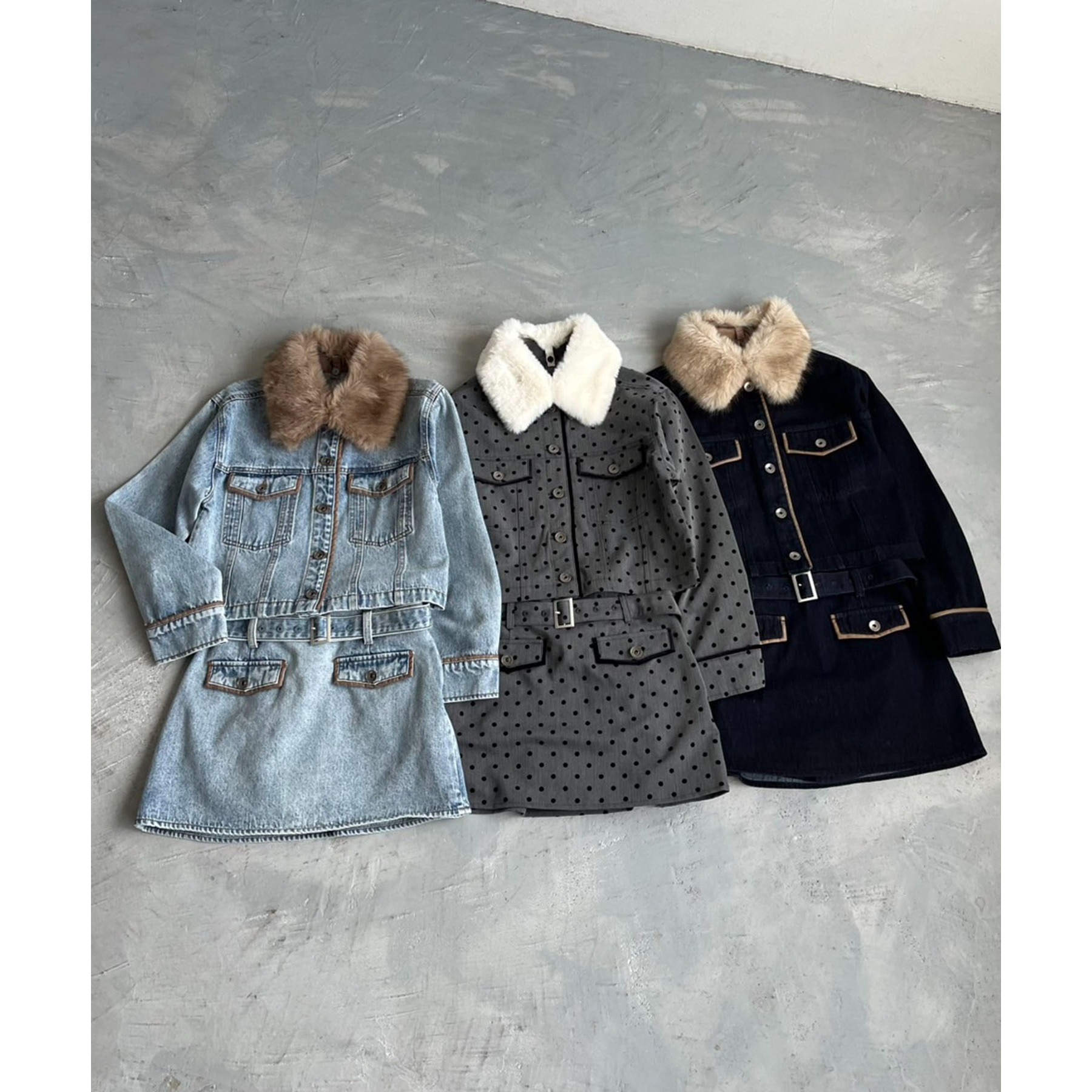 即日発送】衿ファー配色ジャケット | ファッション通販サイト NUGU