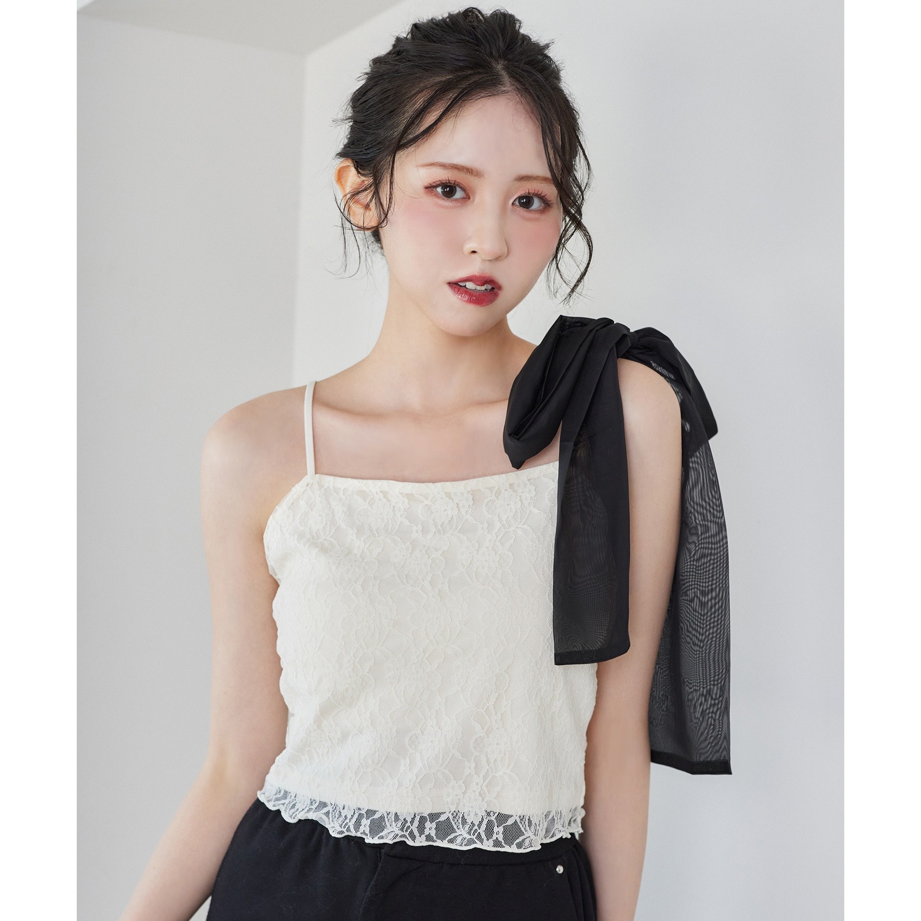 PremiumOrder】肩リボンレースキャミ | ファッション通販サイト NUGU