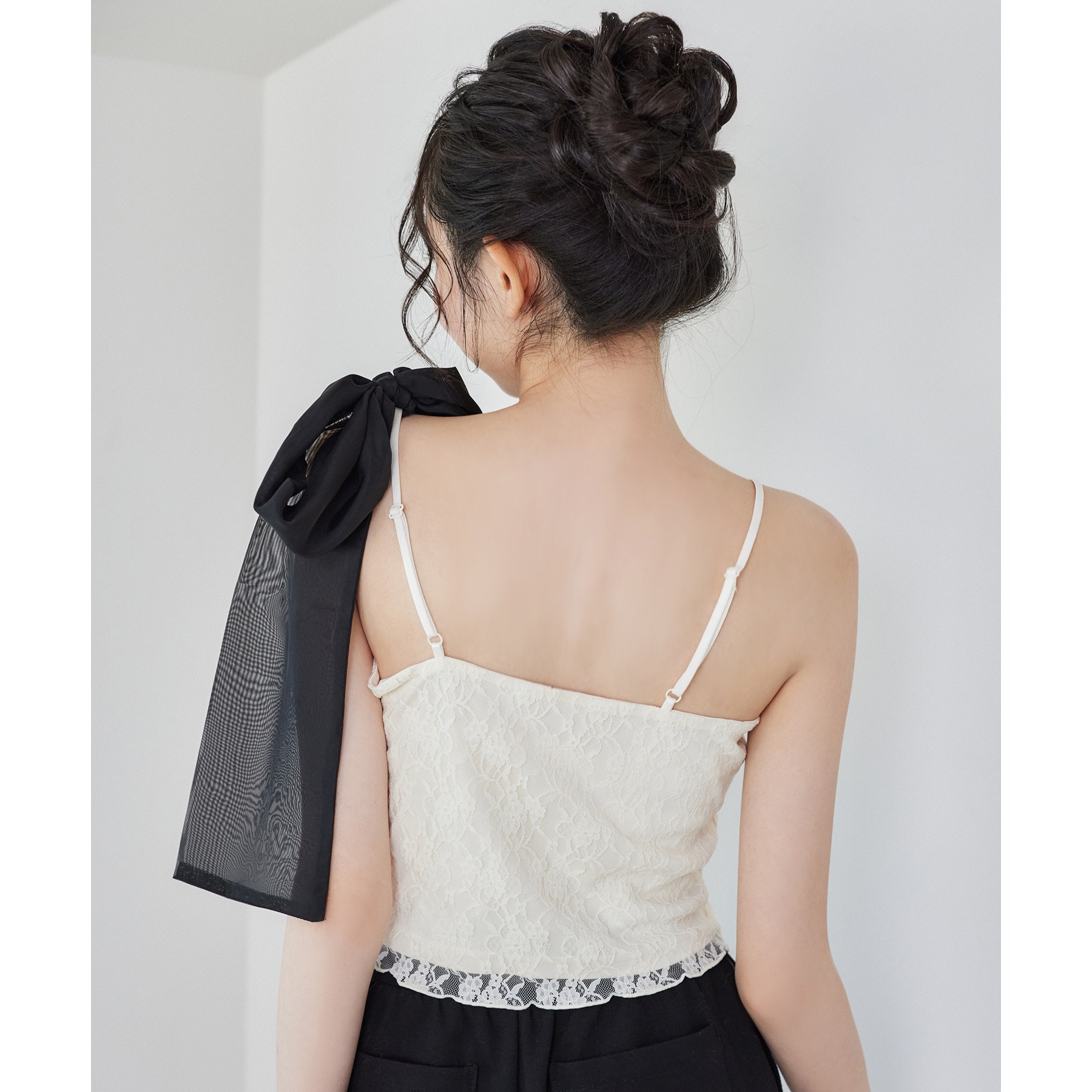 肩リボンレースキャミ／リボン取り外し可 | ファッション通販サイト NUGU