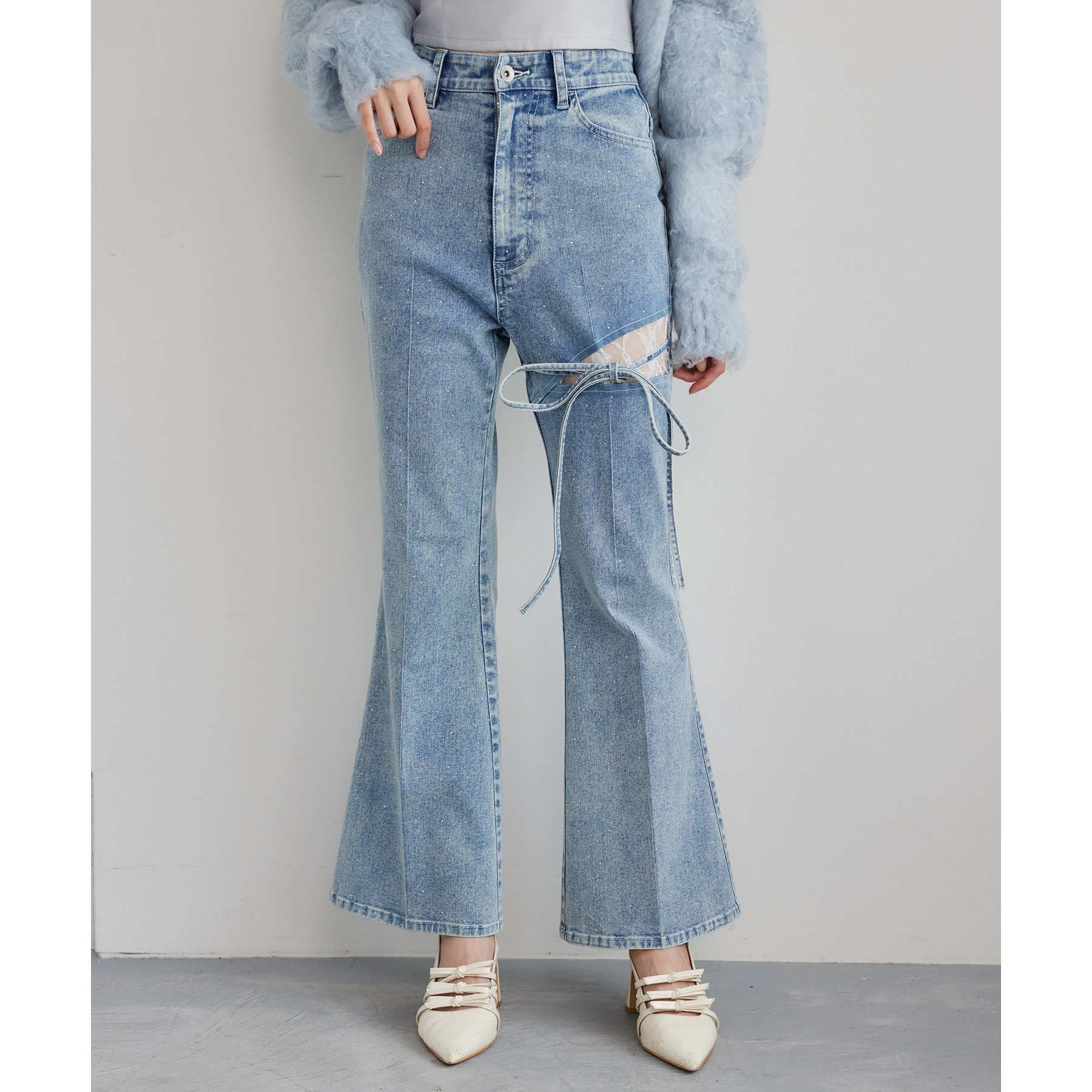 ストレッチフレアスリットデニム | ファッション通販サイト NUGU