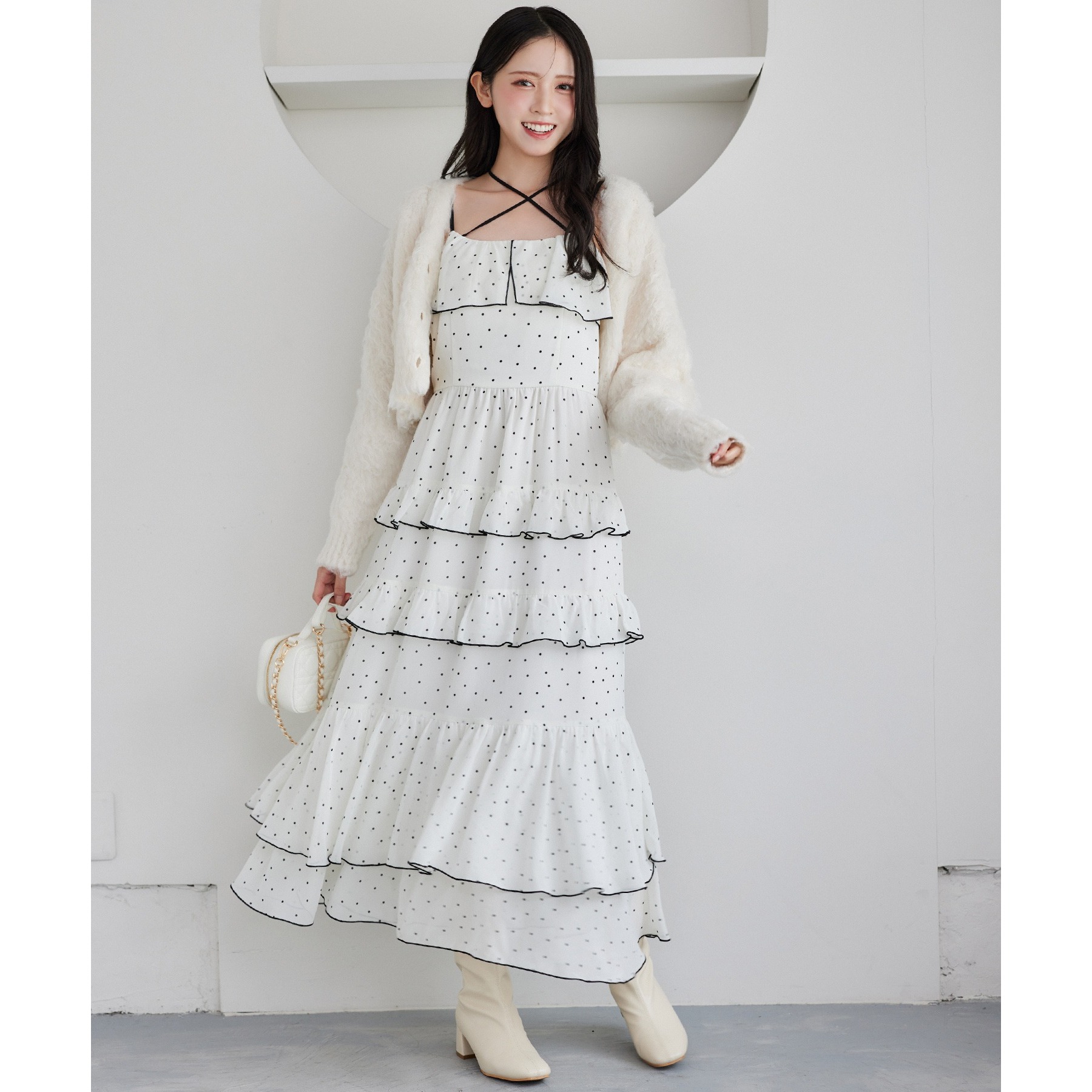 ティアードフリルロングキャミワンピ | ファッション通販サイト NUGU