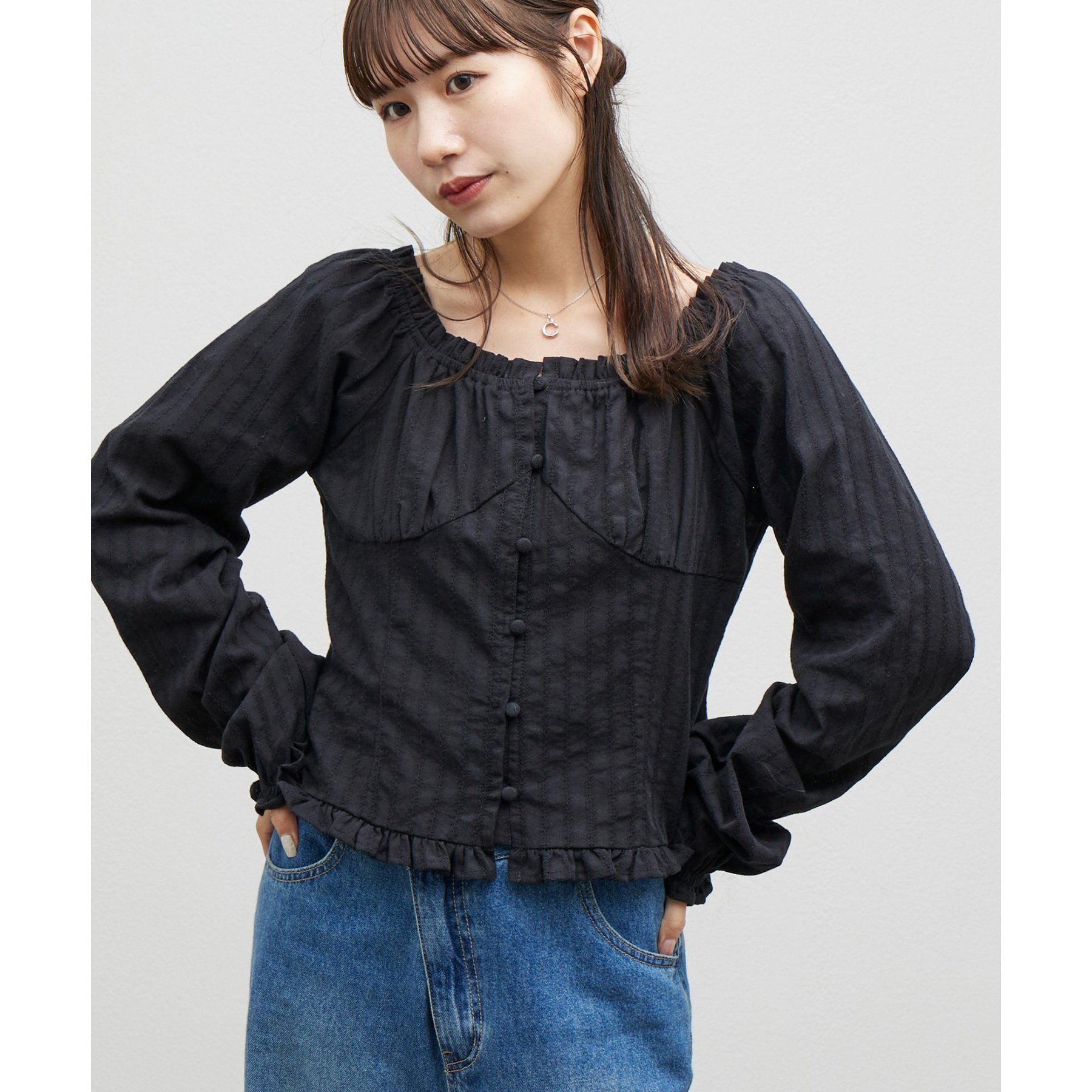 umm.】前開きフリルブラウス | ファッション通販サイト NUGU