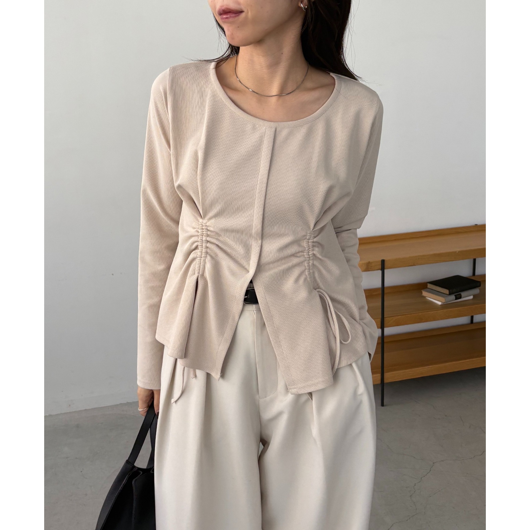 CAPRICIEUX LEMAGE ドロストリブTシャツ ドロストリブTシャツ | ファッション通販サイト NUGU