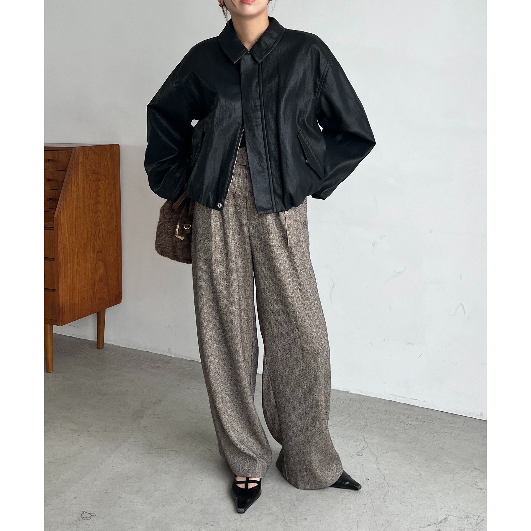 サイズ展開あり/軽量】バルーンレザージャケット | ファッション通販