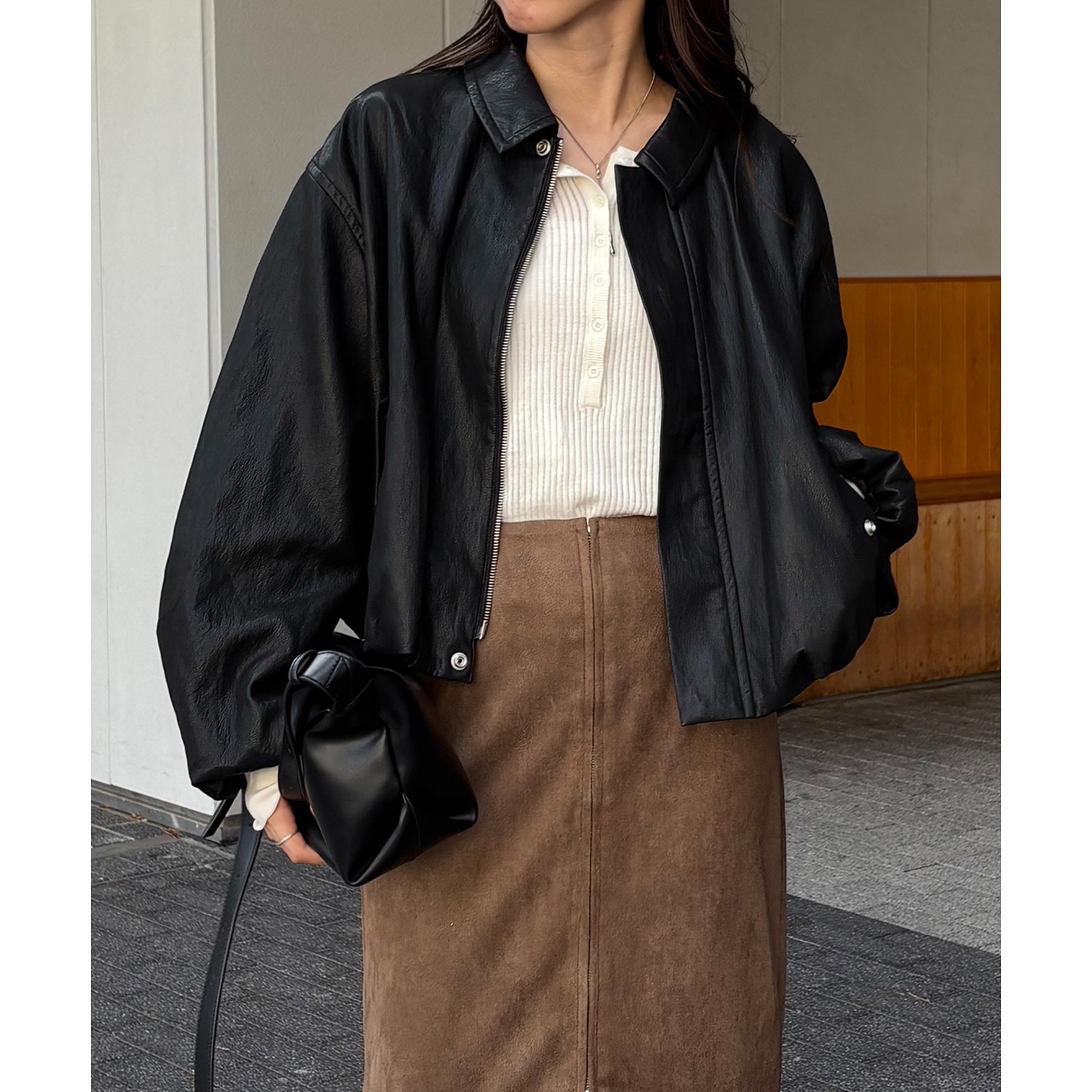 サイズ展開あり/軽量】バルーンレザージャケット | ファッション通販