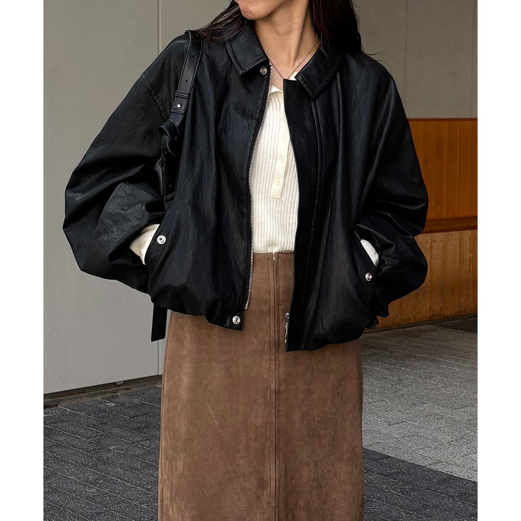 サイズ展開あり/軽量】バルーンレザージャケット | ファッション通販
