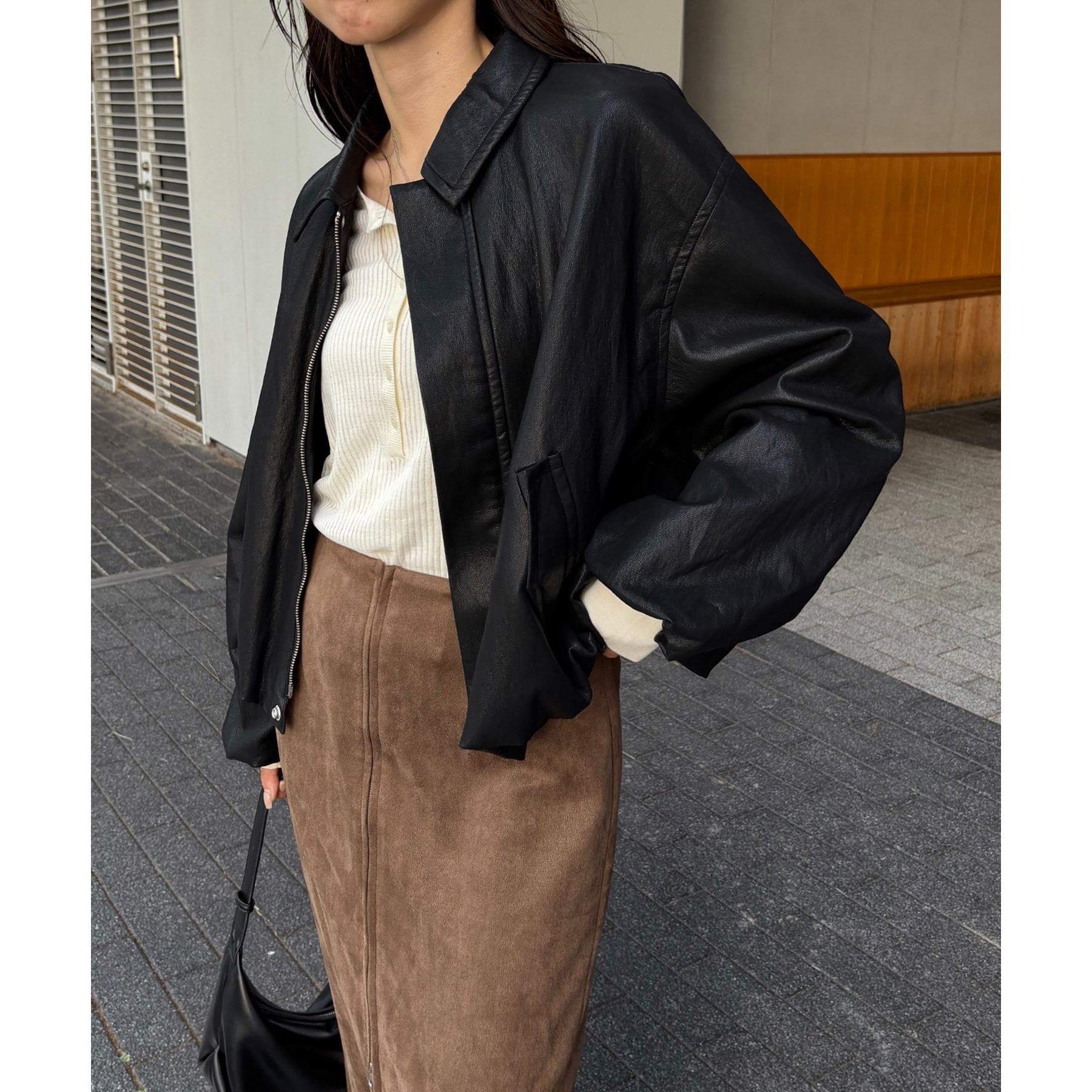 サイズ展開あり/軽量】バルーンレザージャケット | ファッション通販