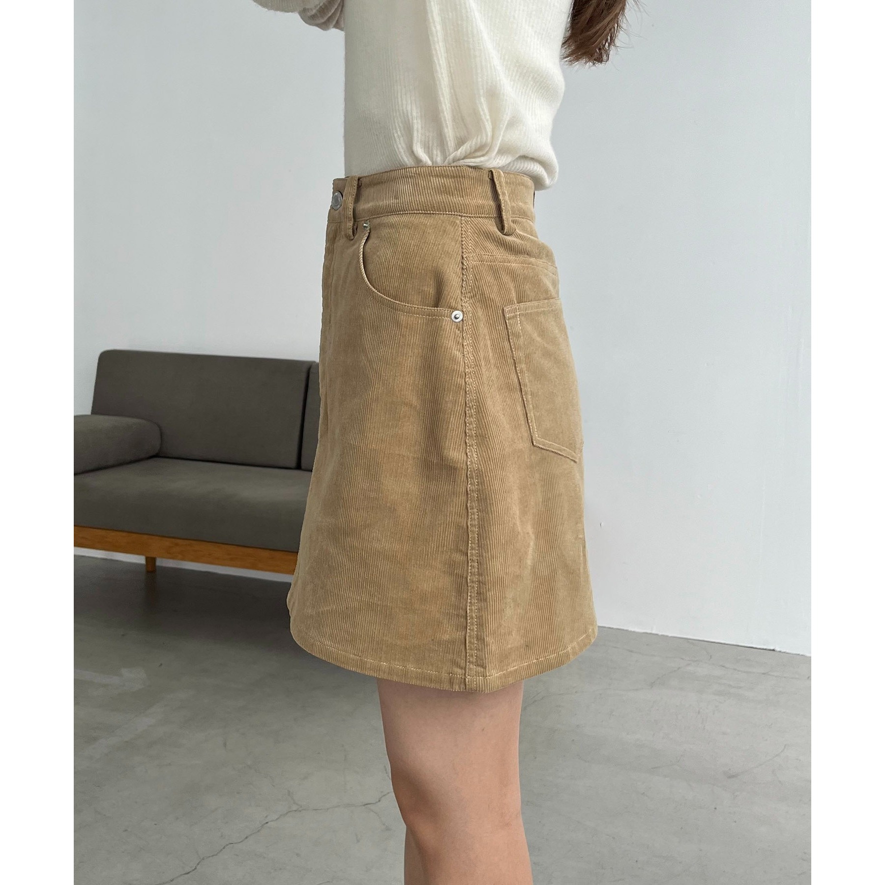 新色/レイヤード対応】コーデュロイ台形スカート | ファッション通販