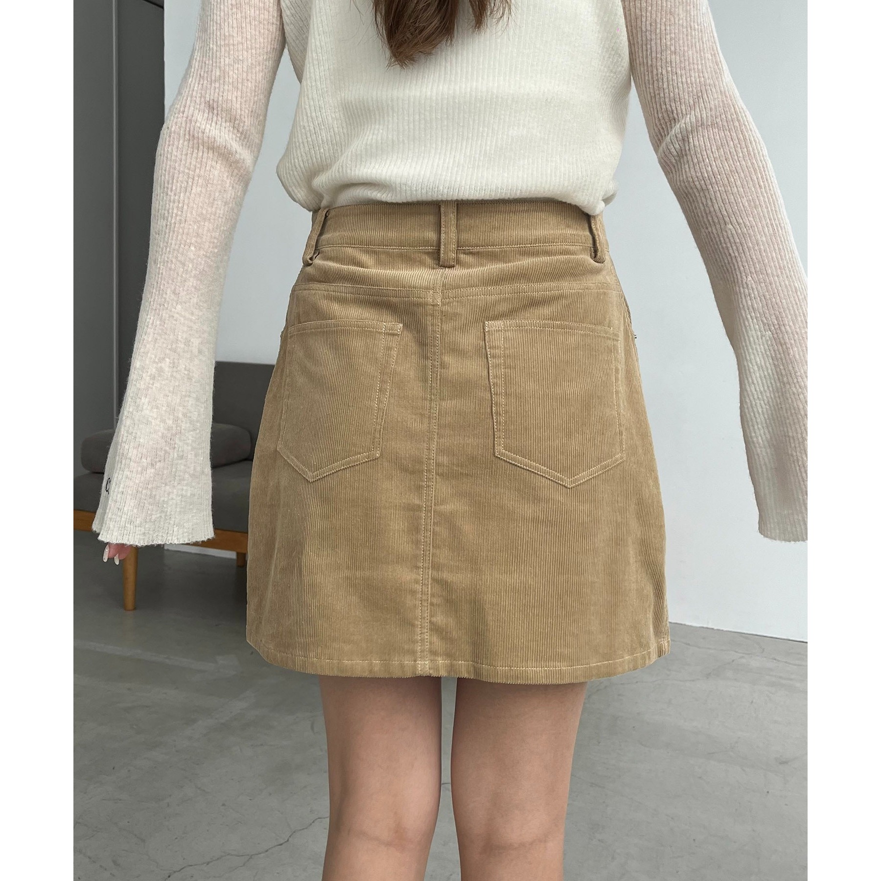 新色/レイヤード対応】コーデュロイ台形スカート | ファッション通販