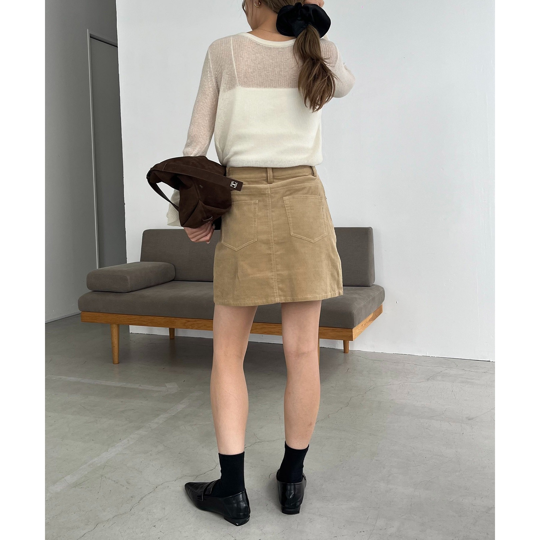 新色/レイヤード対応】コーデュロイ台形スカート | ファッション通販